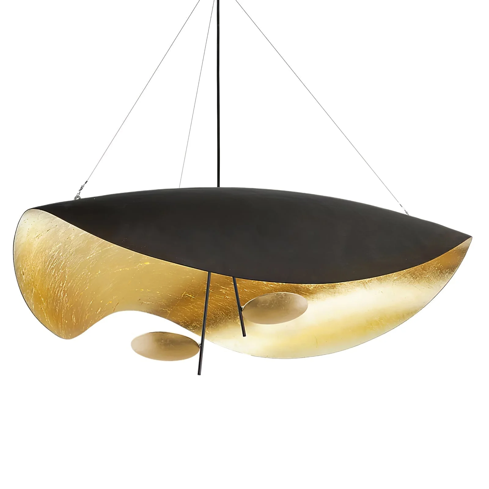 Lustra Pendant Lamp Black Gold Curved Shade - Image 87