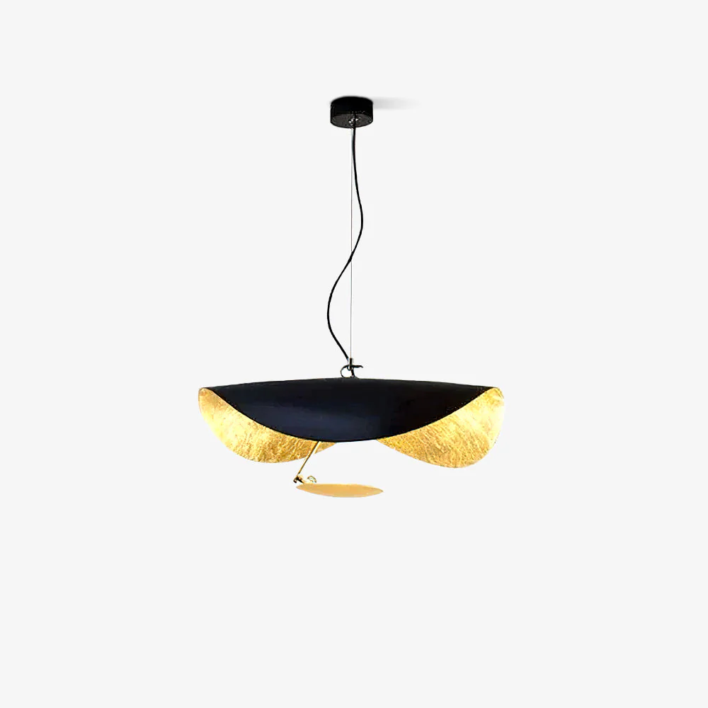 Lustra Pendant Lamp Black Gold Curved Shade - Image 97
