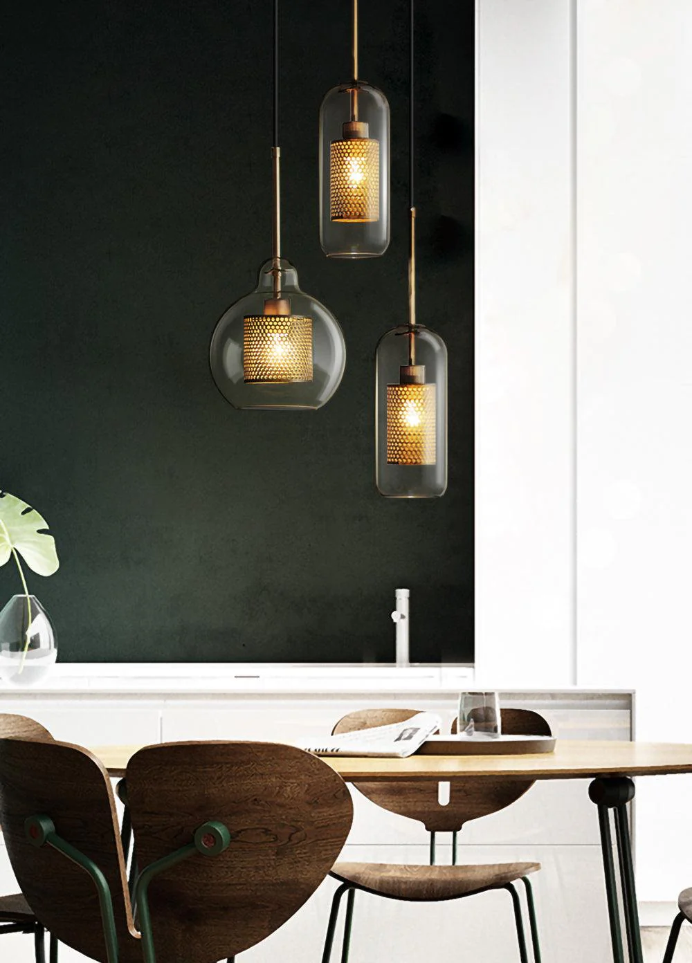 Lustra Pendant Lamp Chiswick Glass for Living Room - Image 143