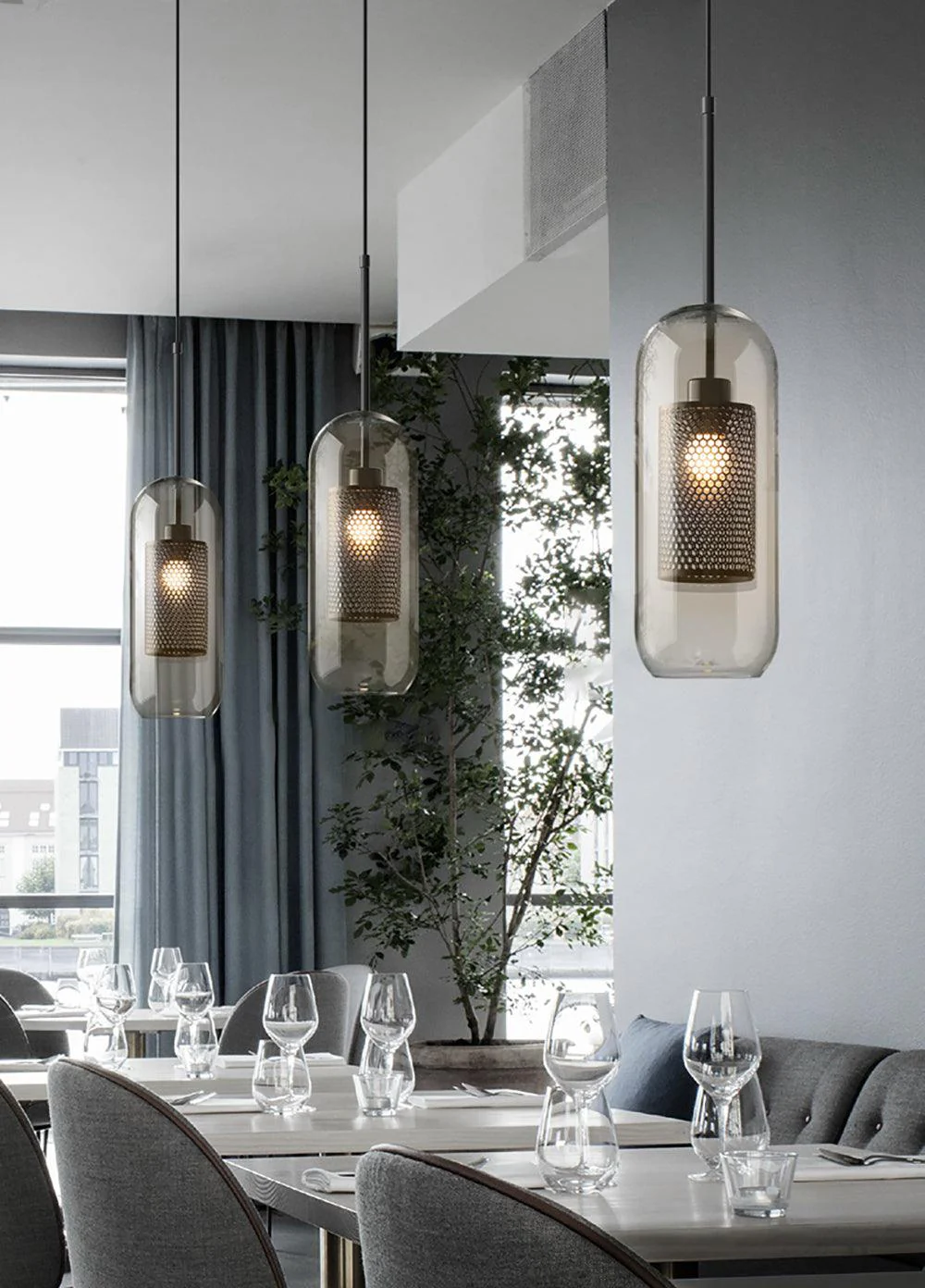 Lustra Pendant Lamp Chiswick Glass for Living Room - Image 174