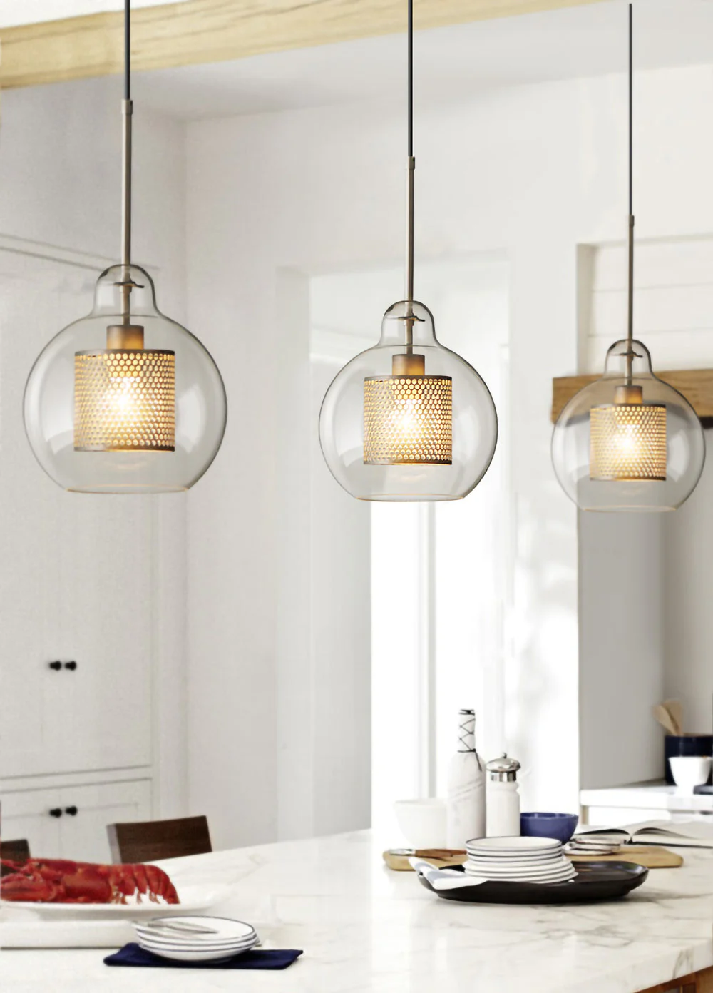 Lustra Pendant Lamp Chiswick Glass for Living Room - Image 97