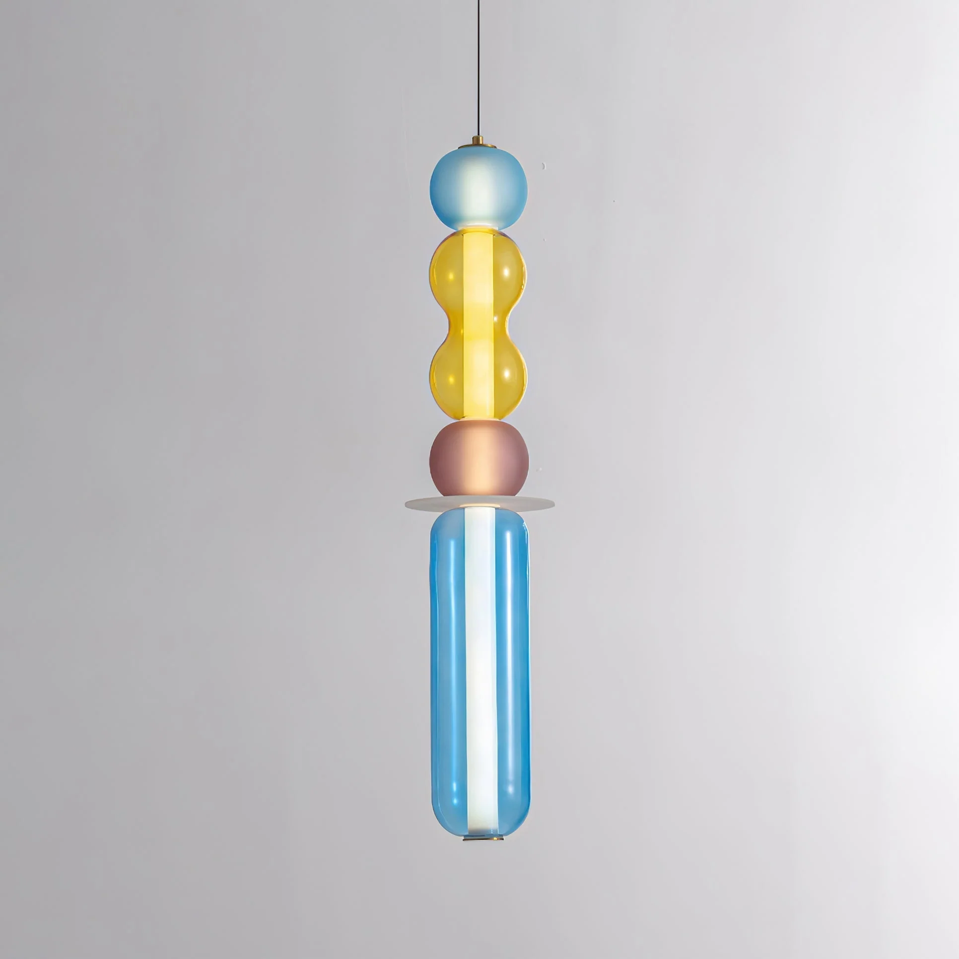 Lustra Pendant Lamp Colored Glass Modern - Image 5