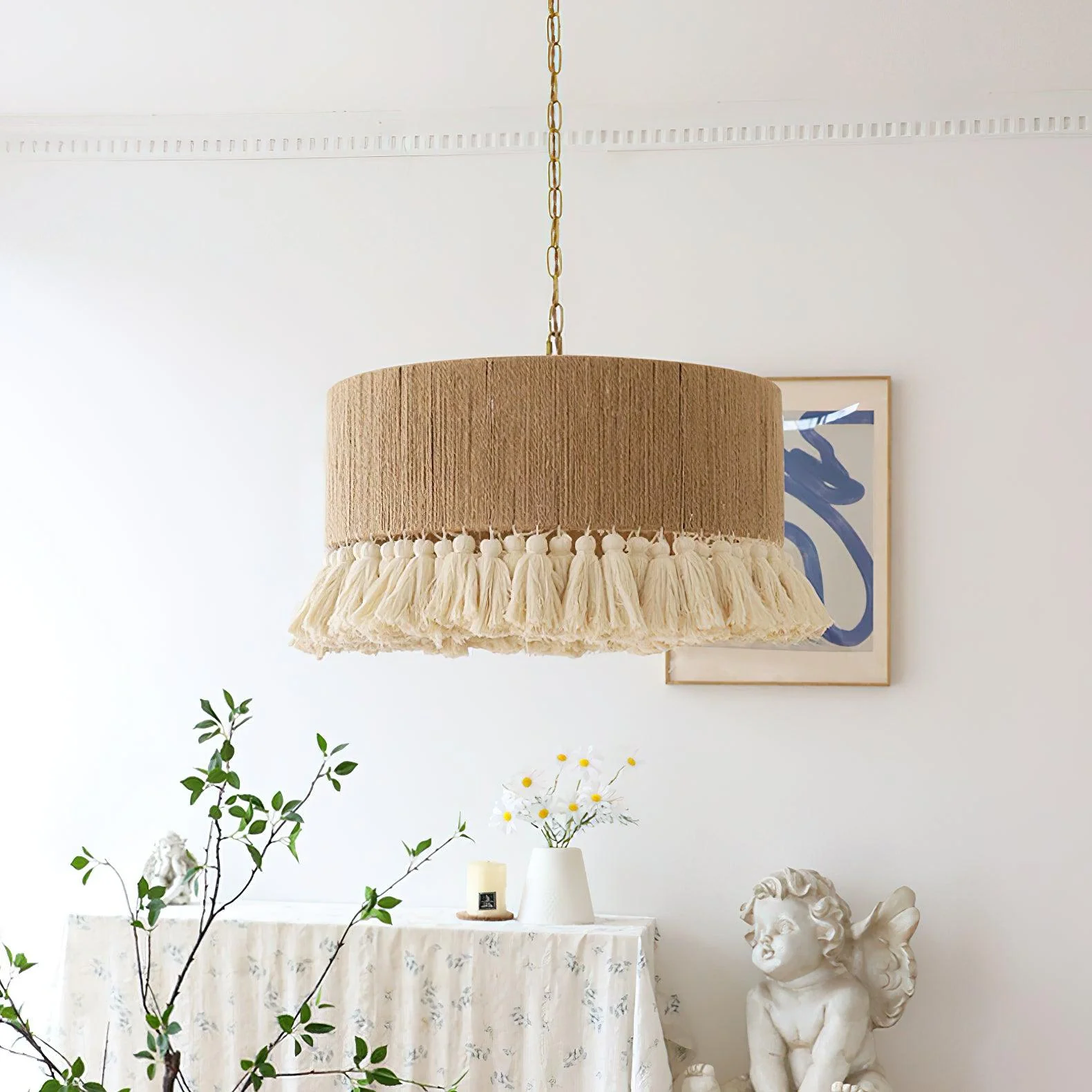 Lustra Pendant Lamp Cotton Tassels for Living Room - Image 12