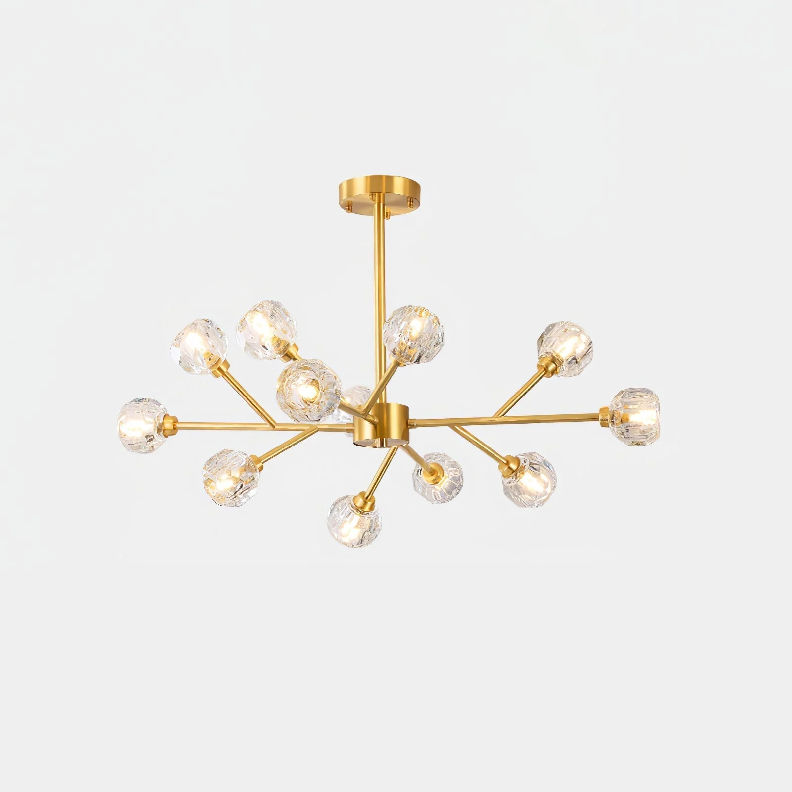 Lustra Pendant Lamp Crystal Ball Brass Cluster - Image 106