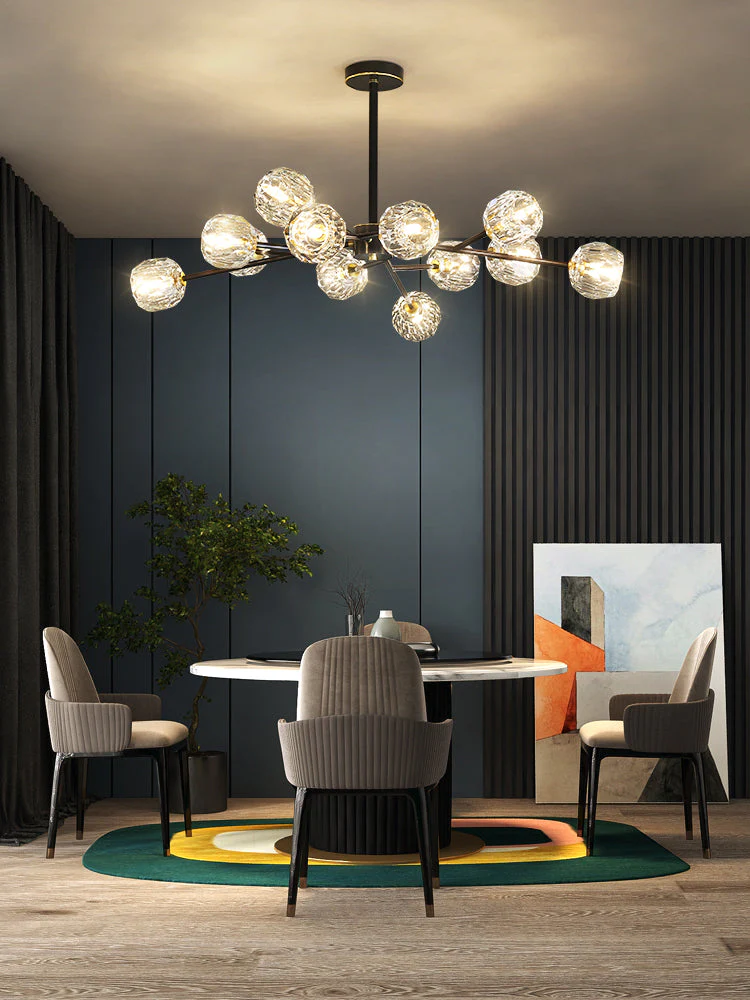 Lustra Pendant Lamp Crystal Ball Brass Cluster - Image 124