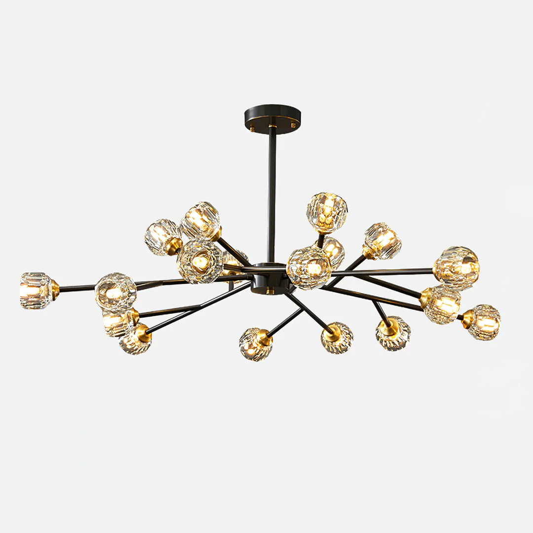 Lustra Pendant Lamp Crystal Ball Brass Cluster - Image 125