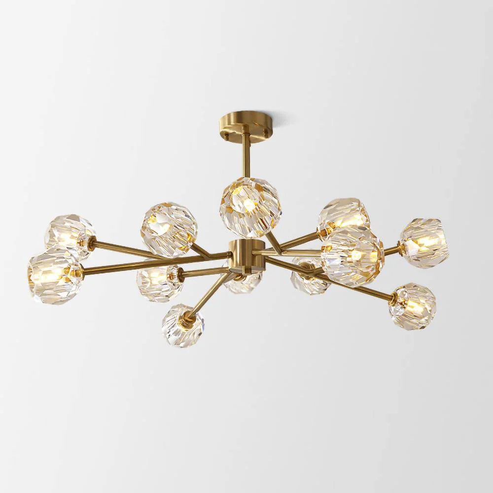 Lustra Pendant Lamp Crystal Ball Brass Cluster - Image 127