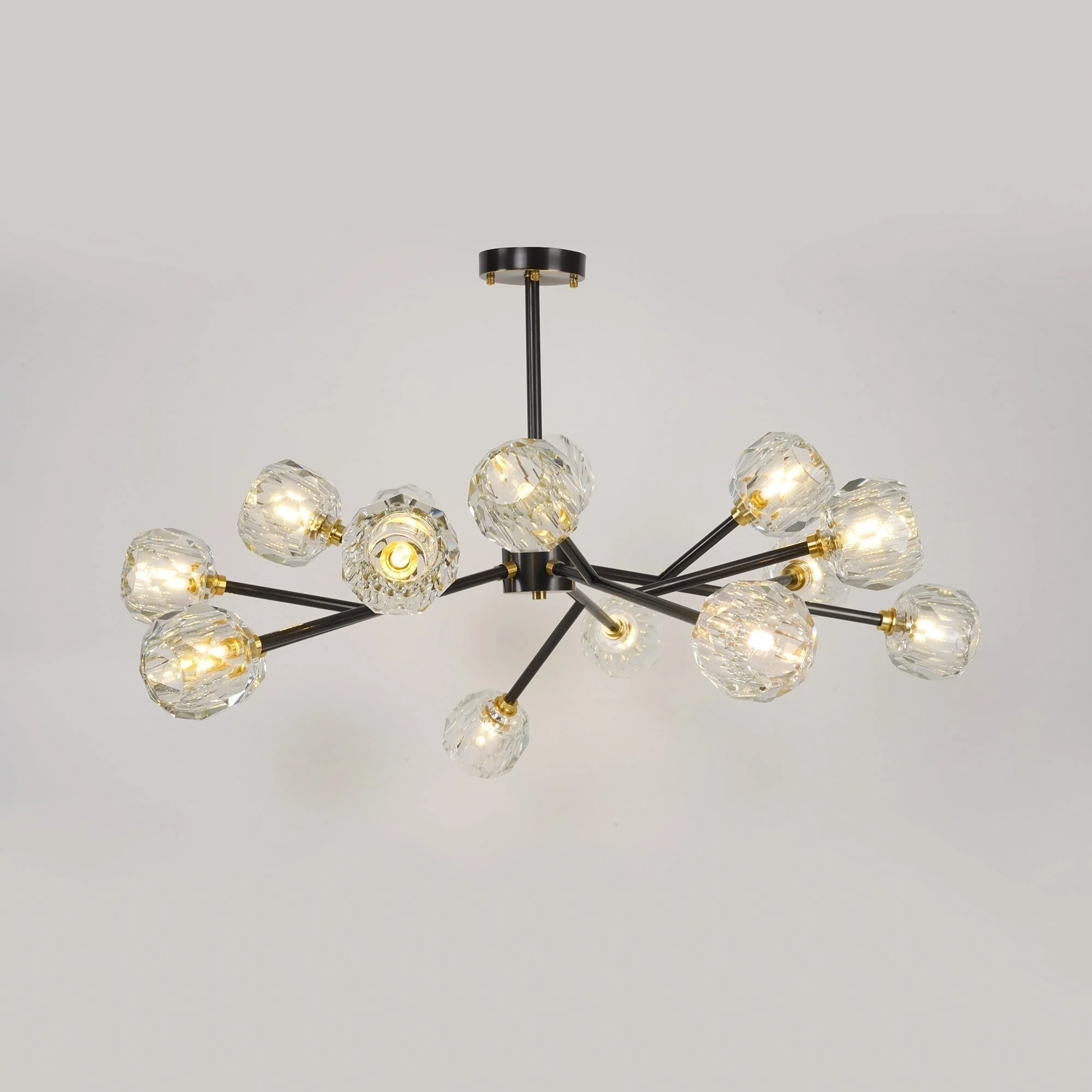 Lustra Pendant Lamp Crystal Ball Brass Cluster - Image 16