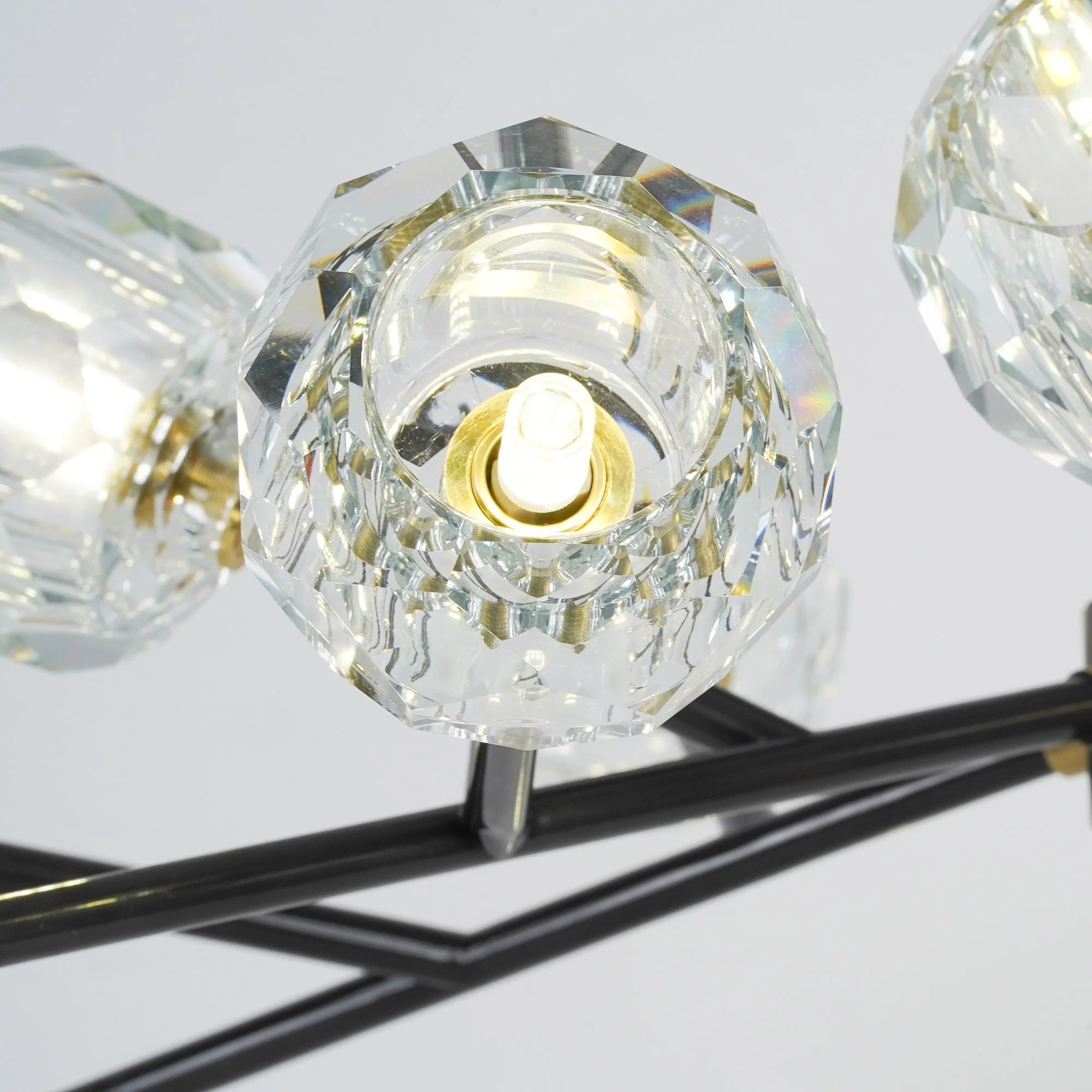 Lustra Pendant Lamp Crystal Ball Brass Cluster - Image 20