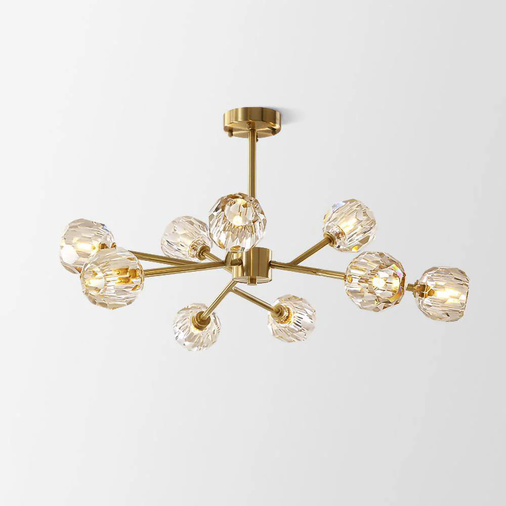 Lustra Pendant Lamp Crystal Ball Brass Cluster - Image 23