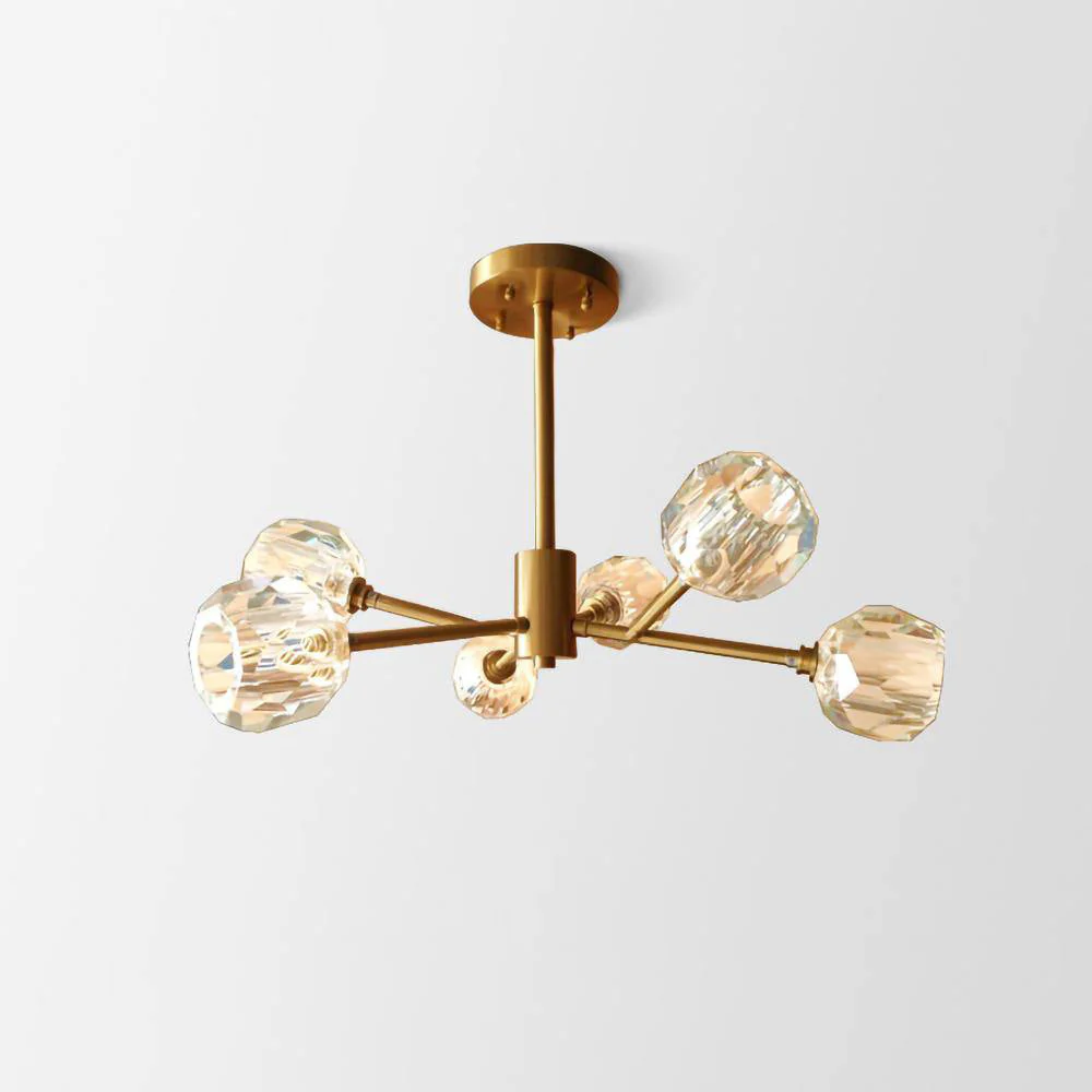Lustra Pendant Lamp Crystal Ball Brass Cluster - Image 25