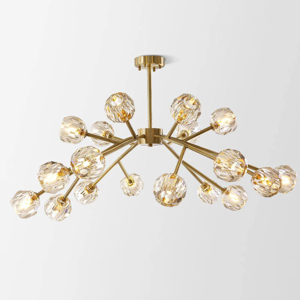 Lustra Pendant Lamp Crystal Ball Brass Cluster - Image 29