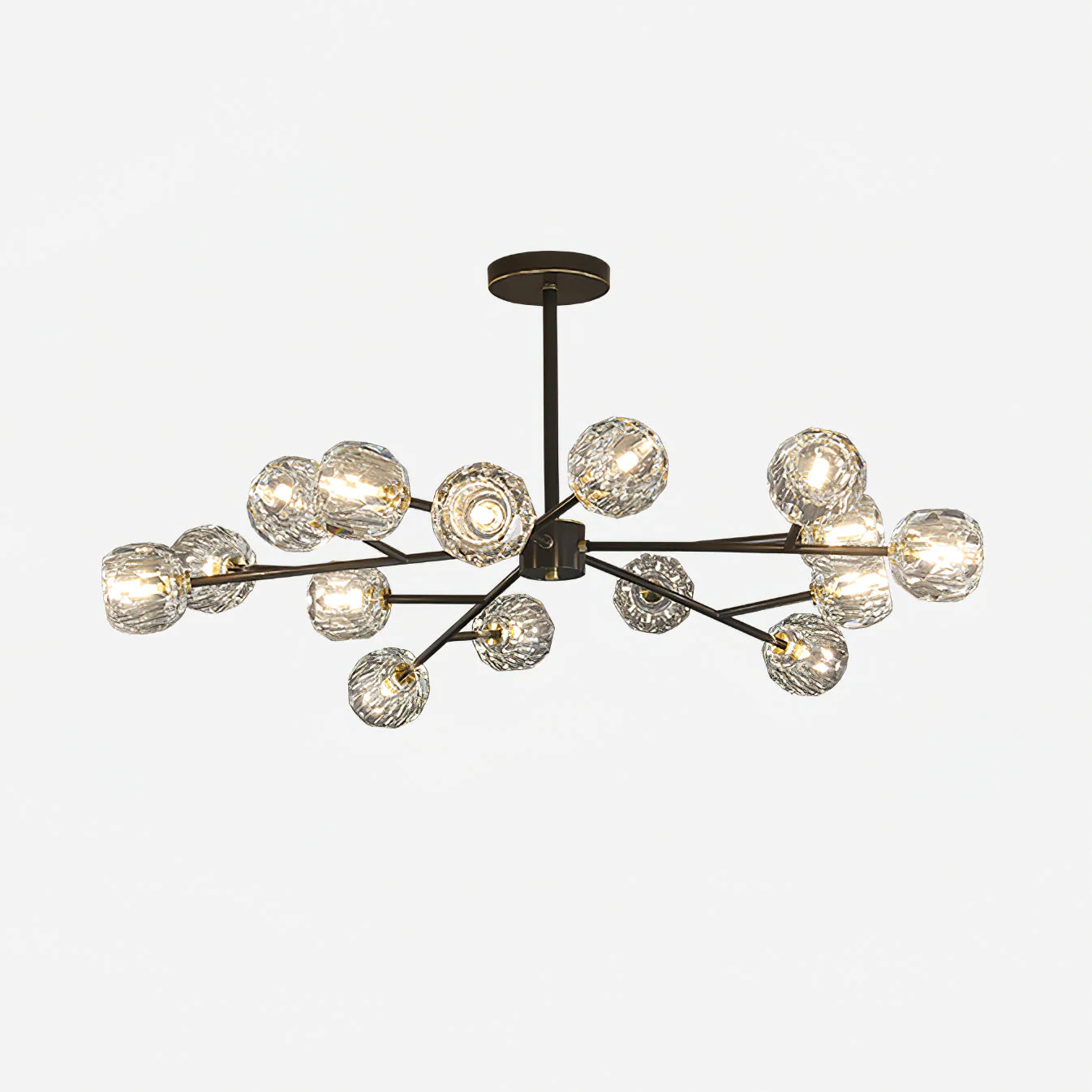 Lustra Pendant Lamp Crystal Ball Brass Cluster - Image 35
