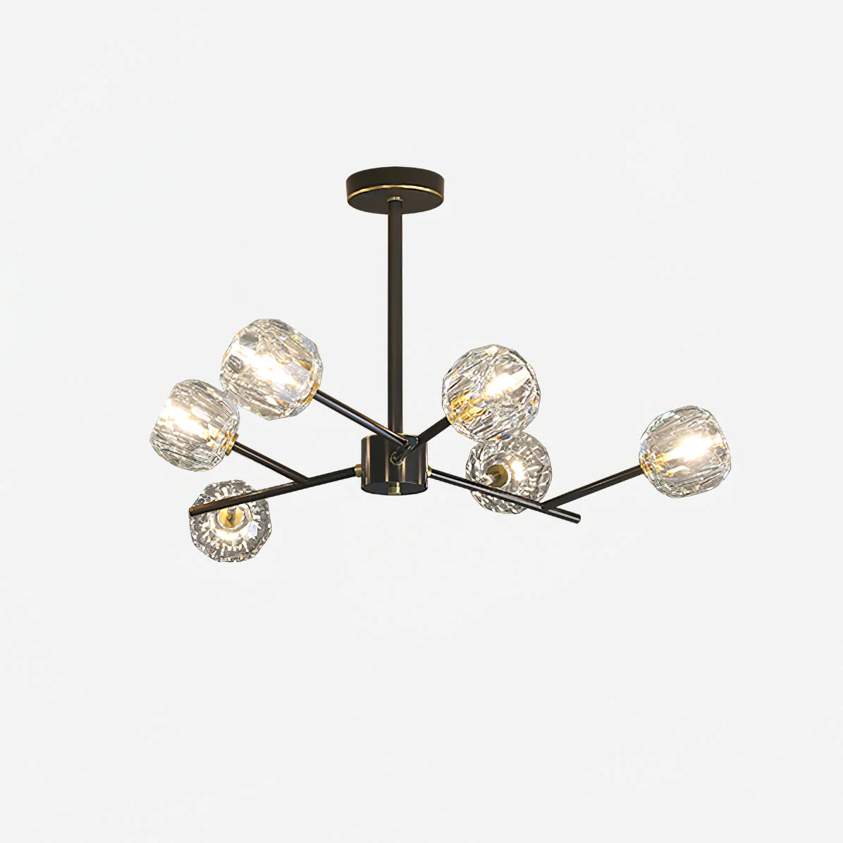Lustra Pendant Lamp Crystal Ball Brass Cluster - Image 36