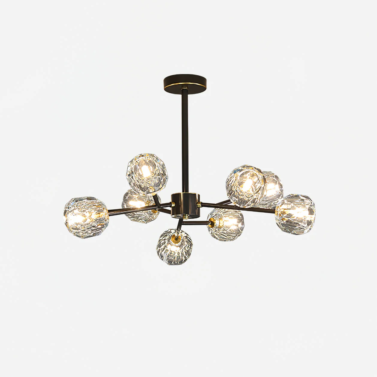 Lustra Pendant Lamp Crystal Ball Brass Cluster - Image 38
