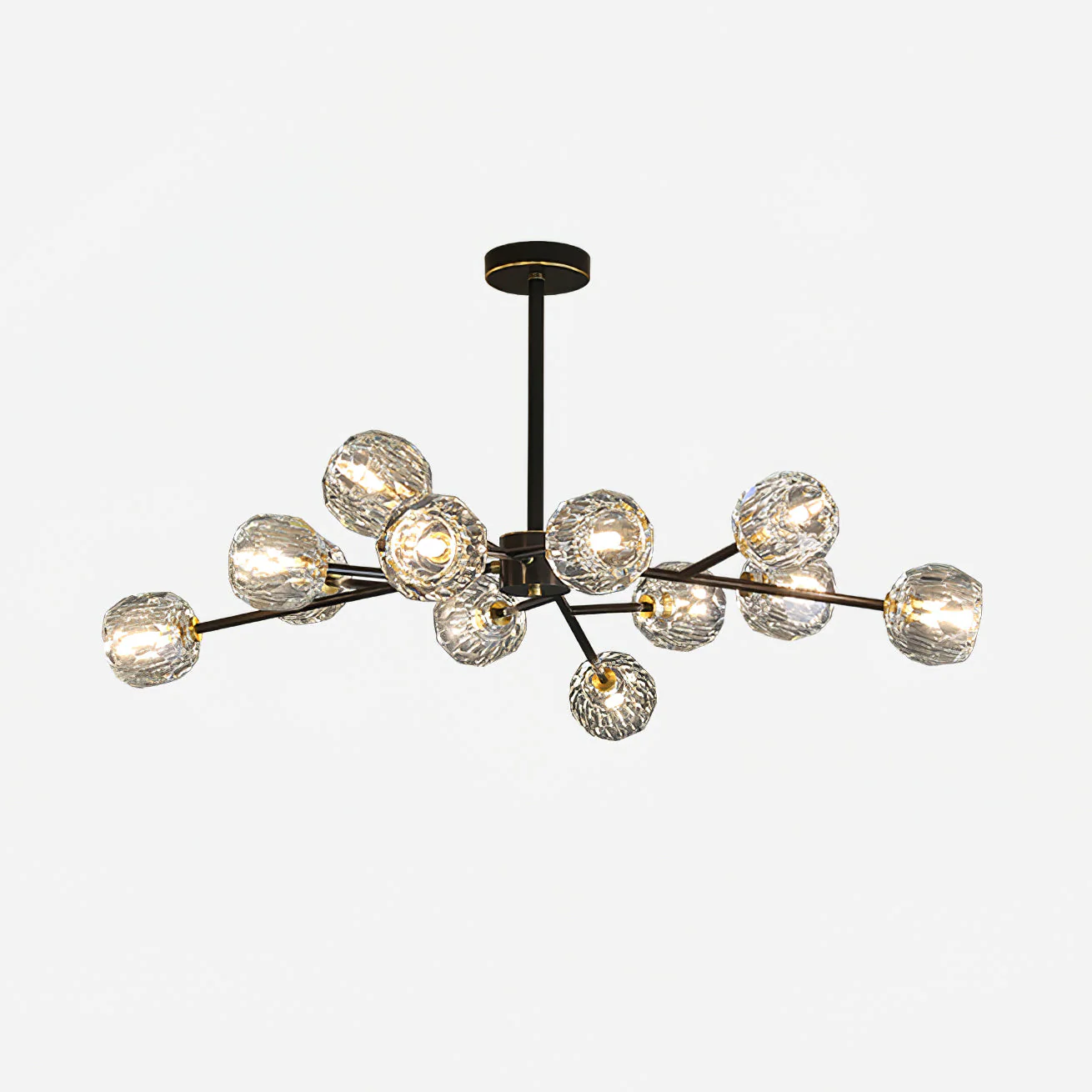 Lustra Pendant Lamp Crystal Ball Brass Cluster - Image 39