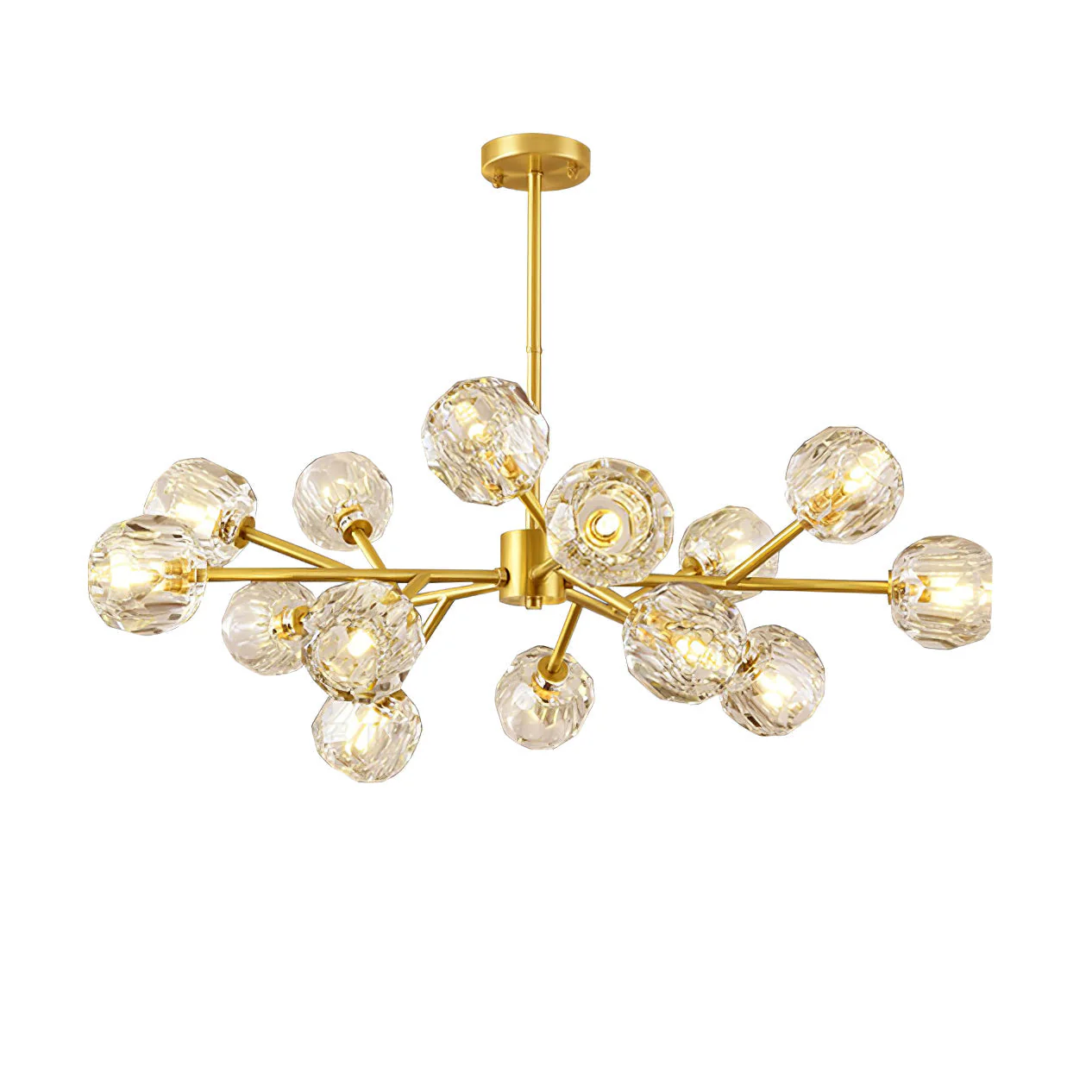 Lustra Pendant Lamp Crystal Ball Brass Cluster - Image 42