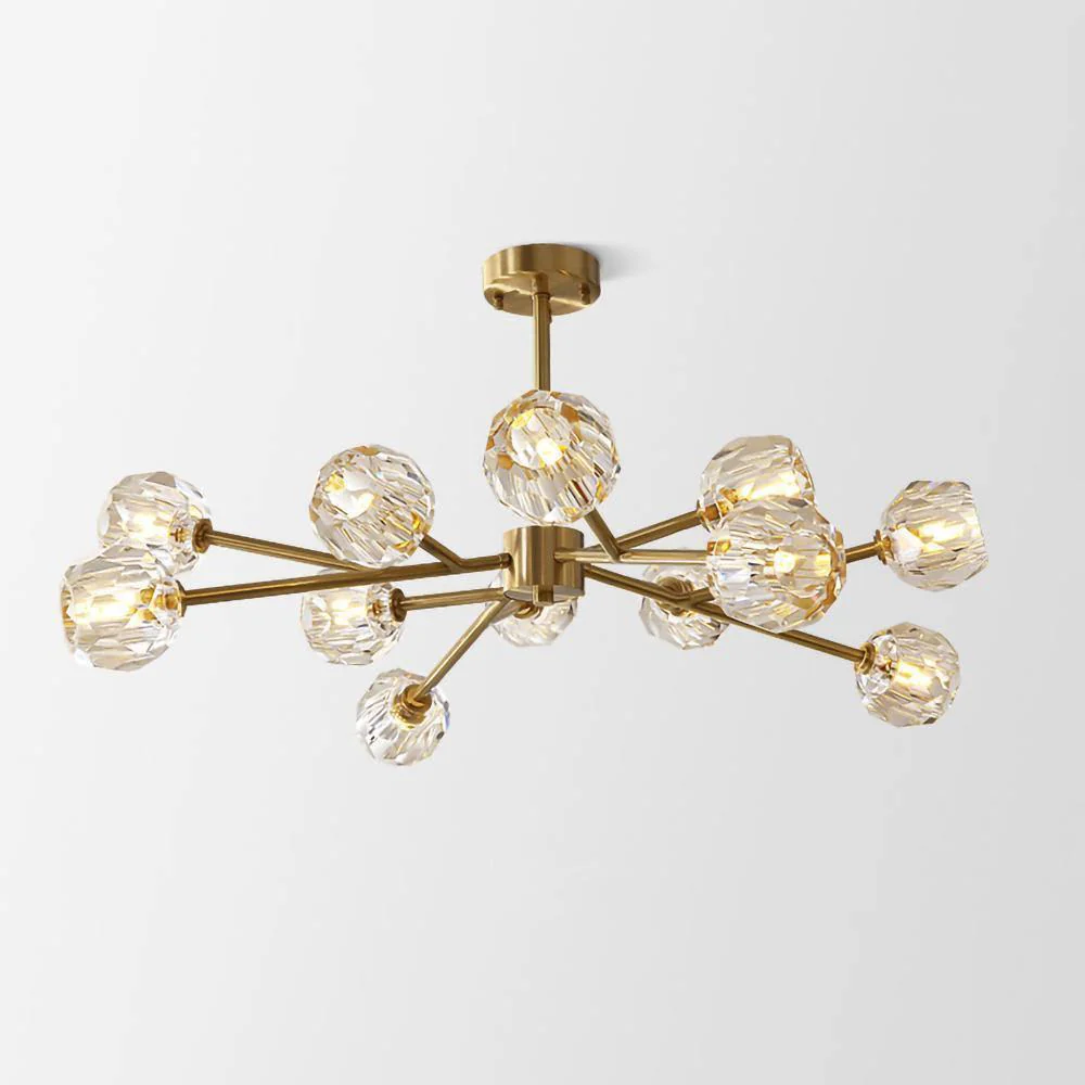 Lustra Pendant Lamp Crystal Ball Brass Cluster - Image 48