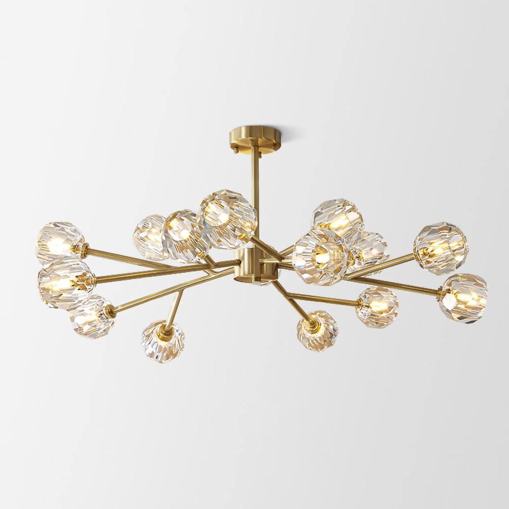 Lustra Pendant Lamp Crystal Ball Brass Cluster - Image 50