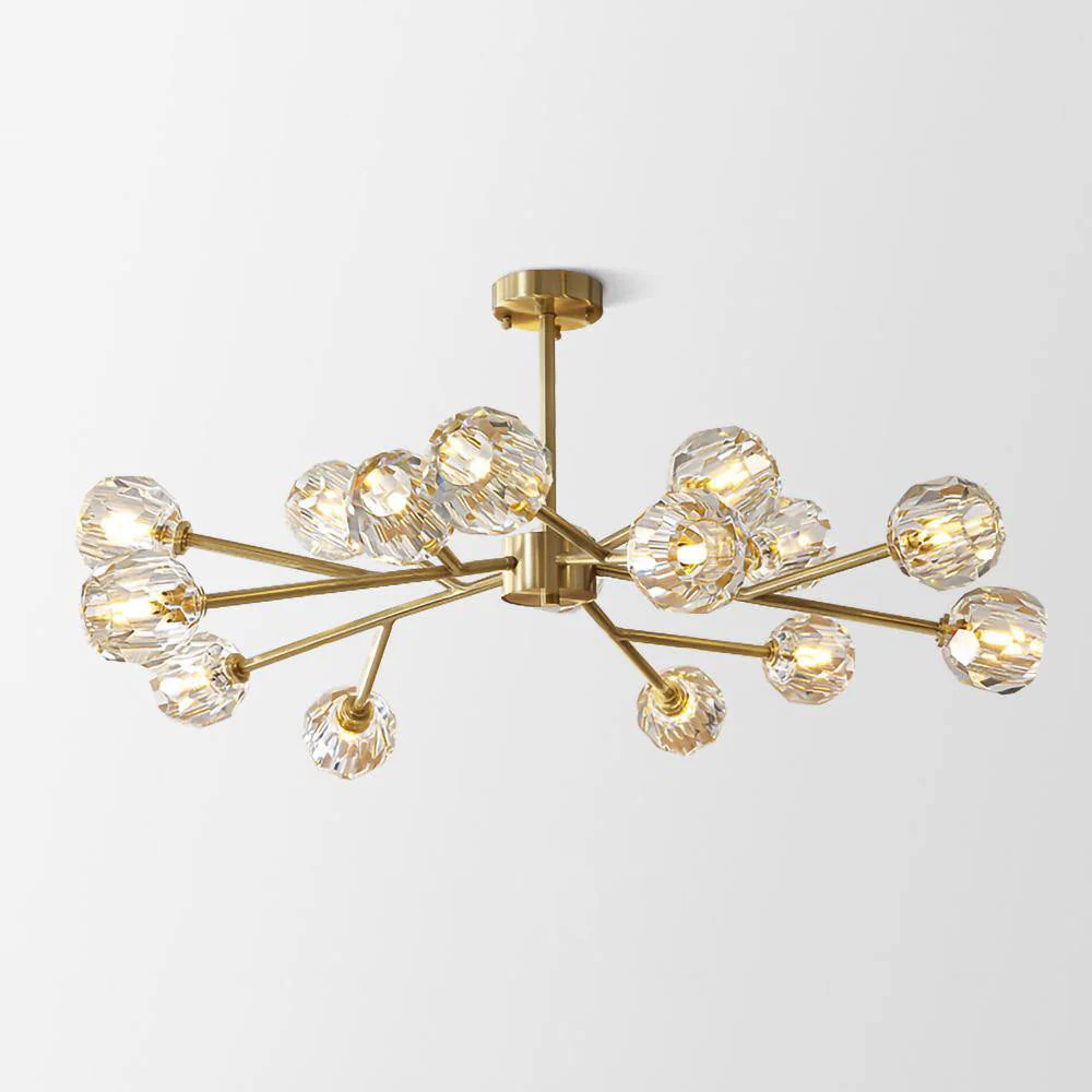 Lustra Pendant Lamp Crystal Ball Brass Cluster - Image 51