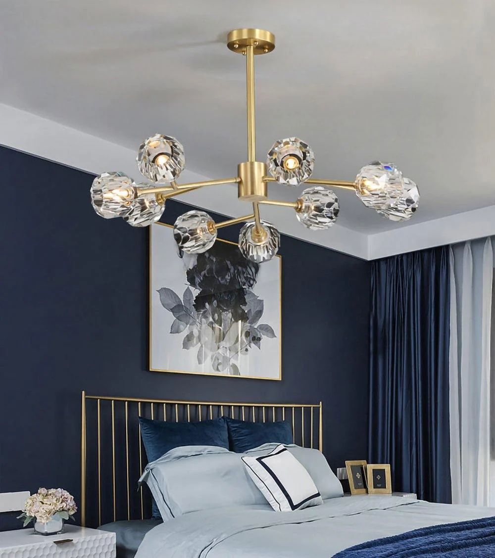 Lustra Pendant Lamp Crystal Ball Brass Cluster - Image 58
