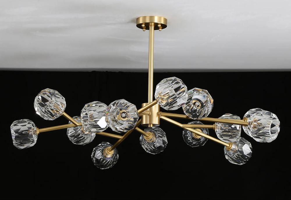 Lustra Pendant Lamp Crystal Ball Brass Cluster - Image 60