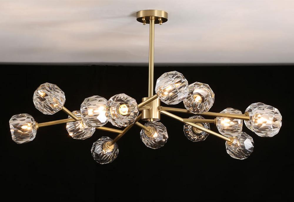 Lustra Pendant Lamp Crystal Ball Brass Cluster - Image 61