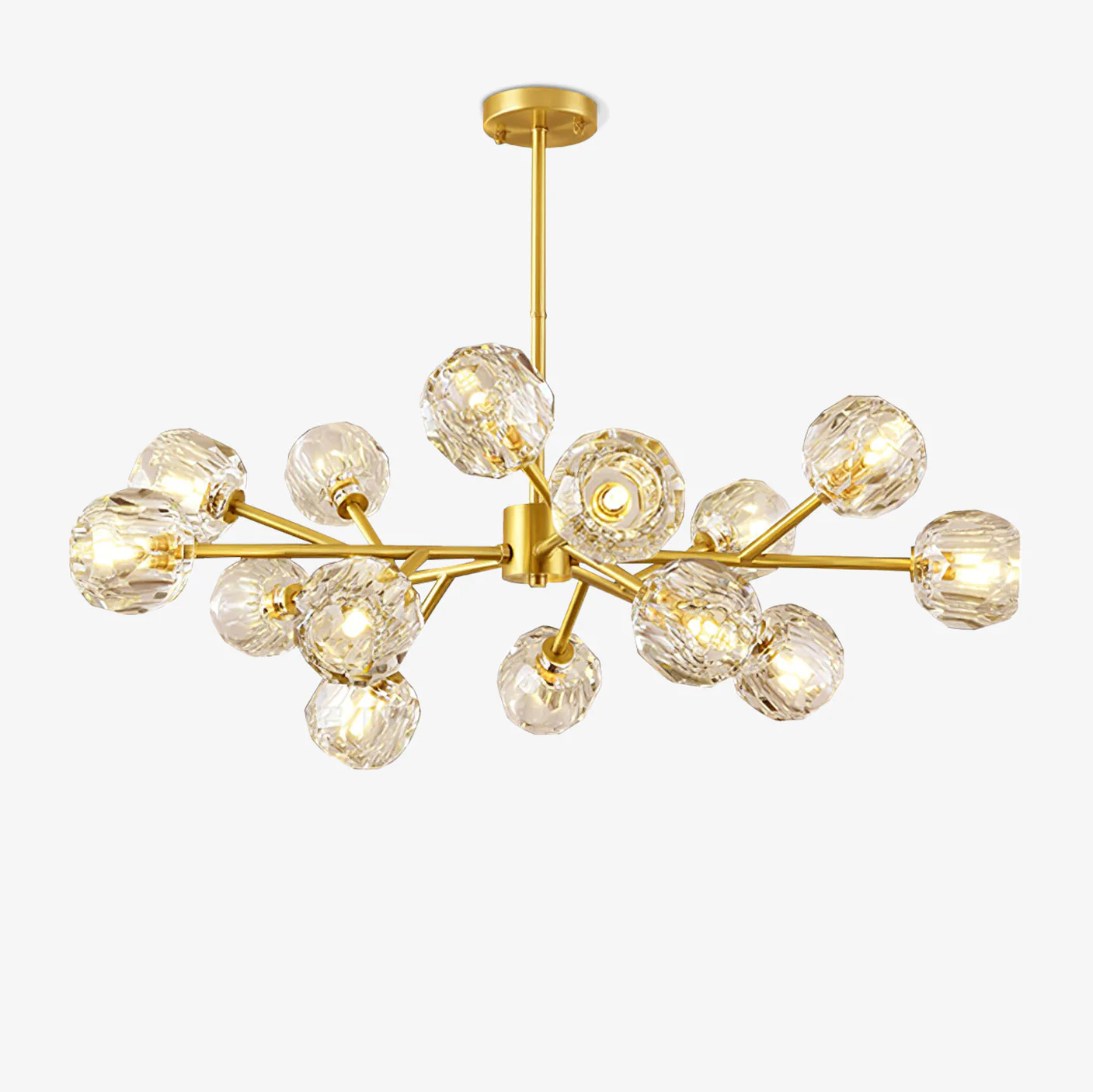 Lustra Pendant Lamp Crystal Ball Brass Cluster - Image 65