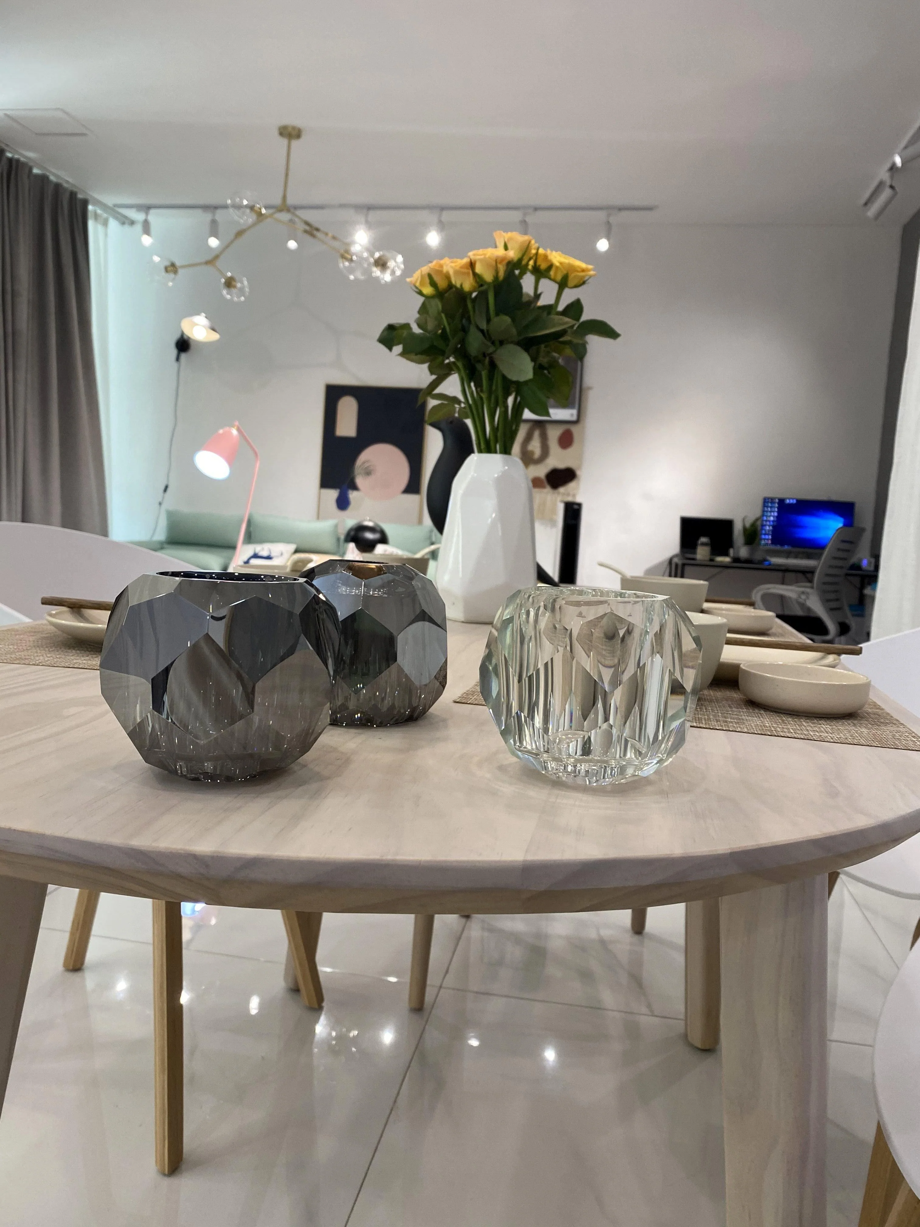 Lustra Pendant Lamp Crystal Ball Brass Cluster - Image 70