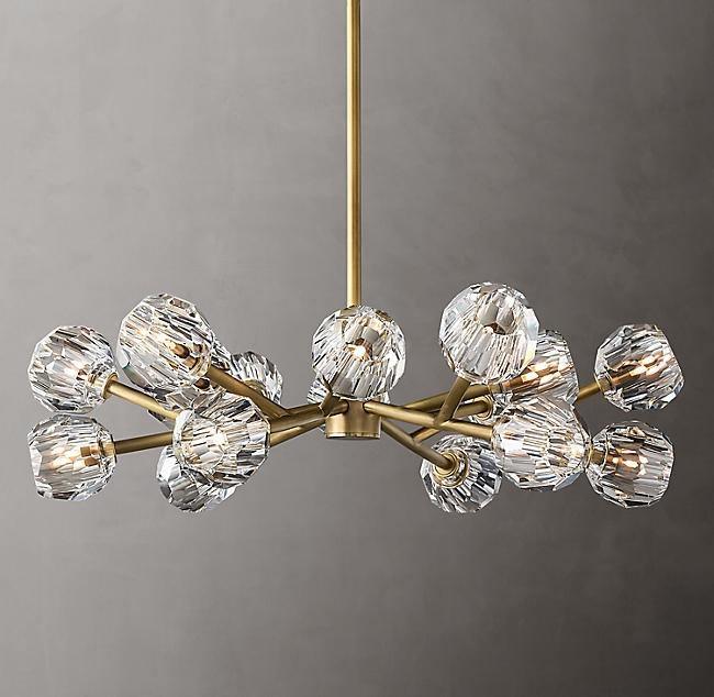 Lustra Pendant Lamp Crystal Ball Brass Cluster - Image 77