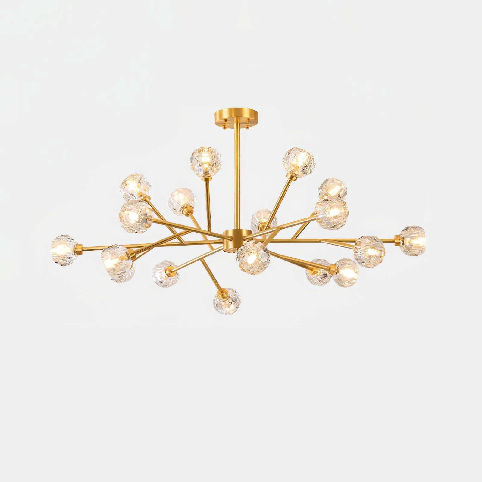 Lustra Pendant Lamp Crystal Ball Brass Cluster - Image 84