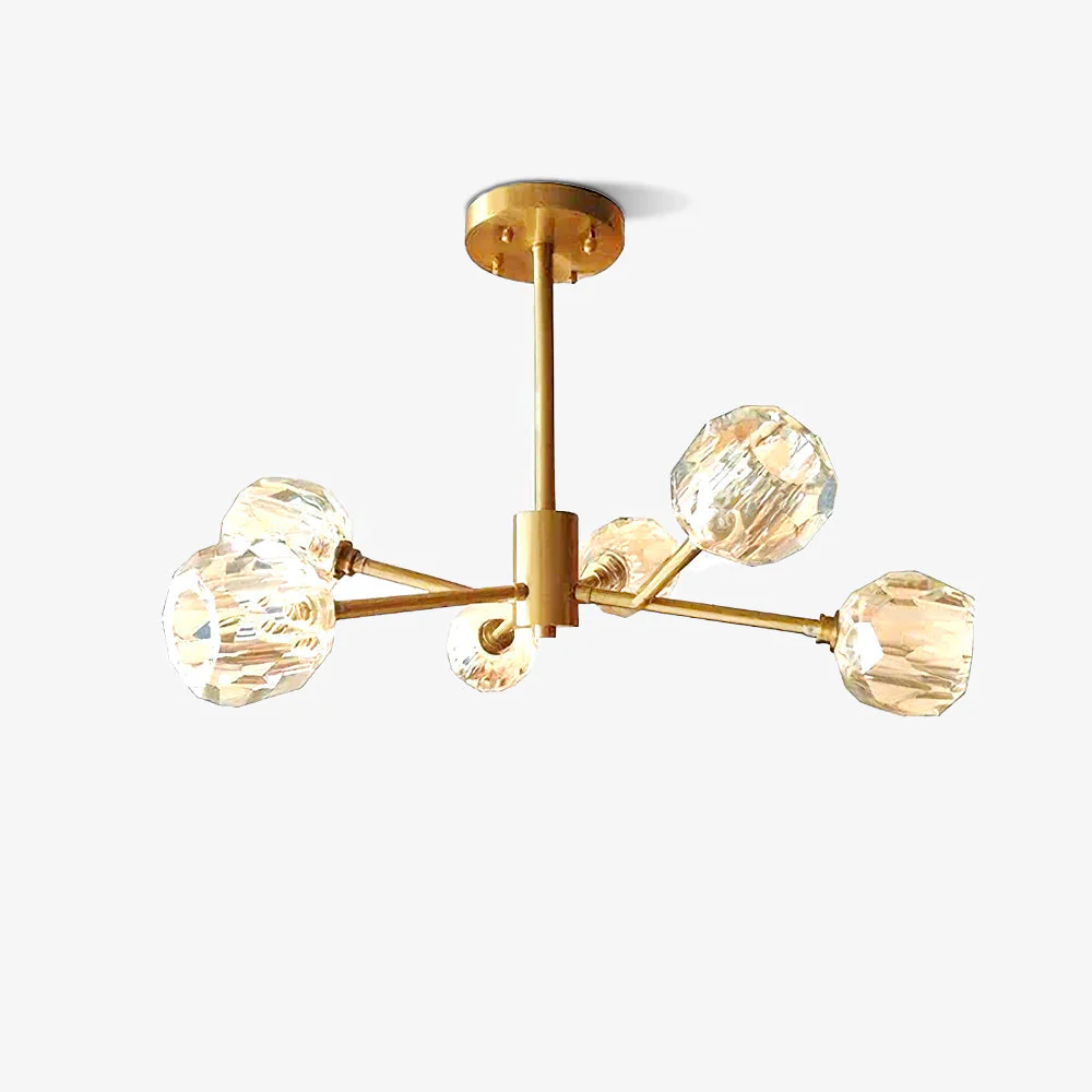 Lustra Pendant Lamp Crystal Ball Brass Cluster - Image 88