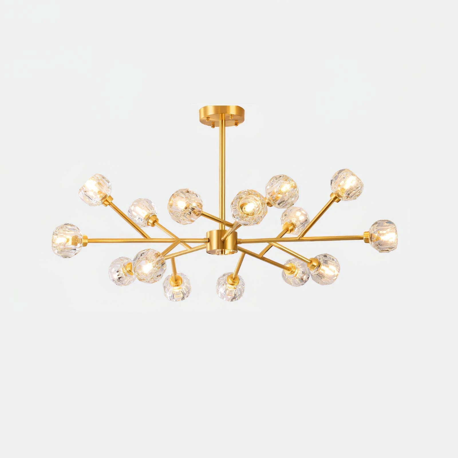 Lustra Pendant Lamp Crystal Ball Brass Cluster - Image 95