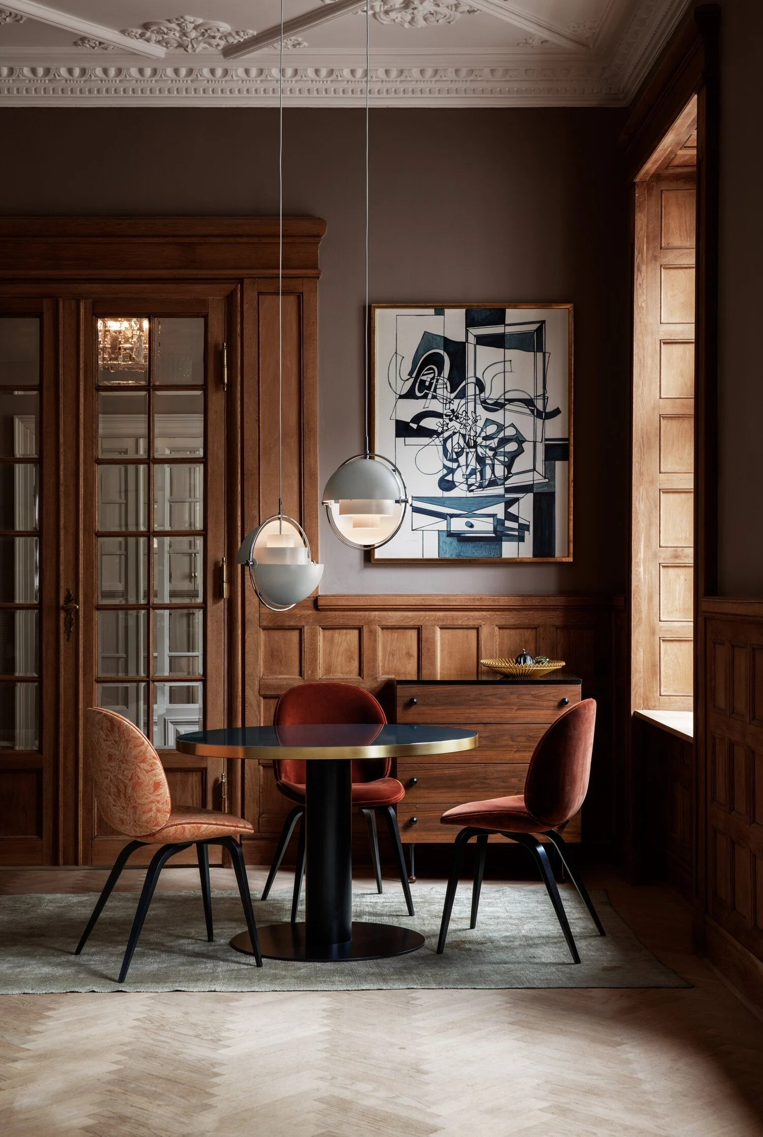 Lustra Pendant Lamp Deformed Ball Golden - Image 129