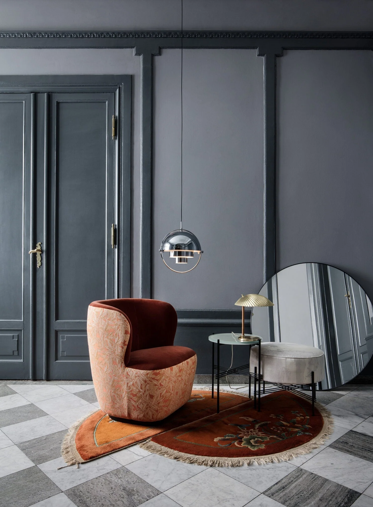 Lustra Pendant Lamp Deformed Ball Golden - Image 130