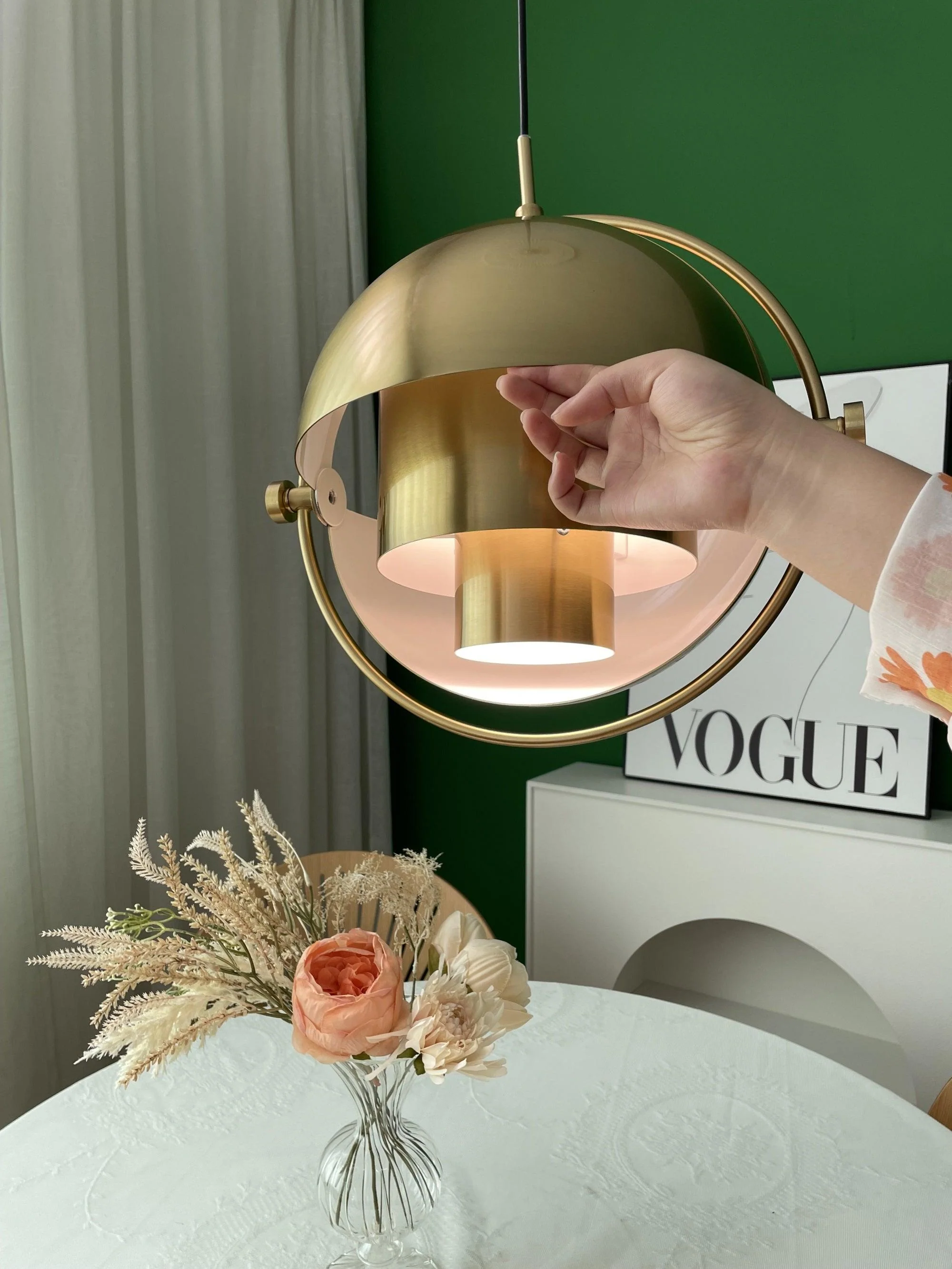 Lustra Pendant Lamp Deformed Ball Golden - Image 136