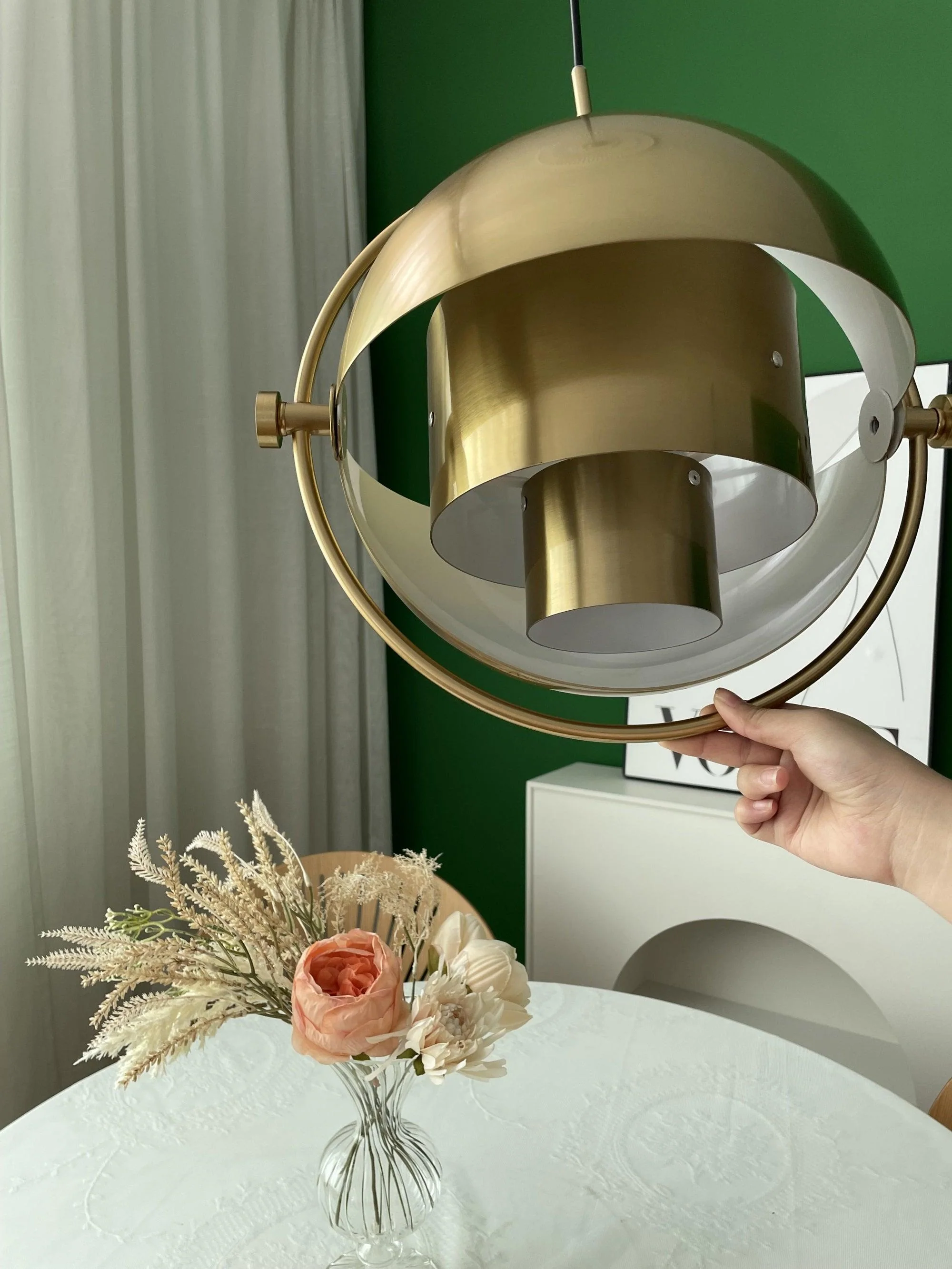 Lustra Pendant Lamp Deformed Ball Golden - Image 137