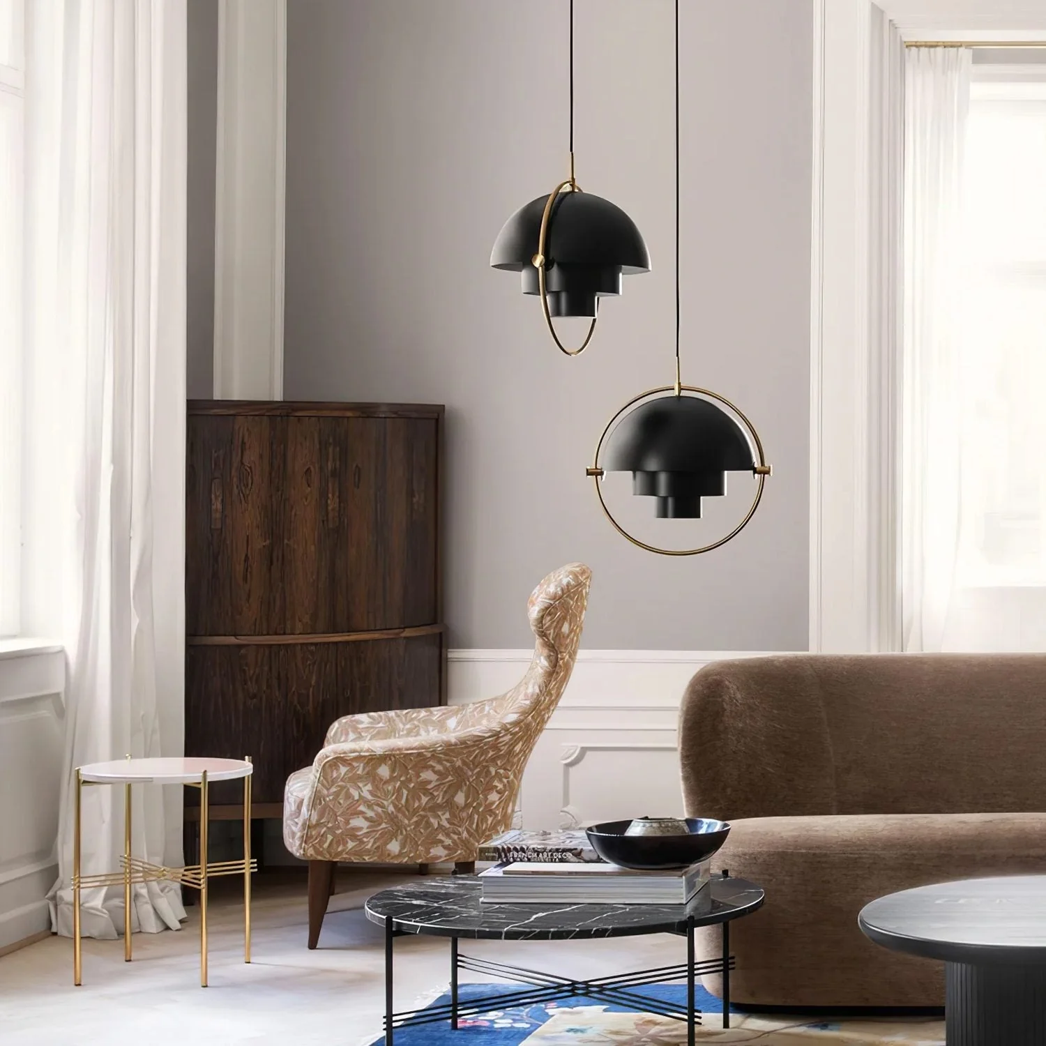Lustra Pendant Lamp Deformed Ball Golden - Image 145