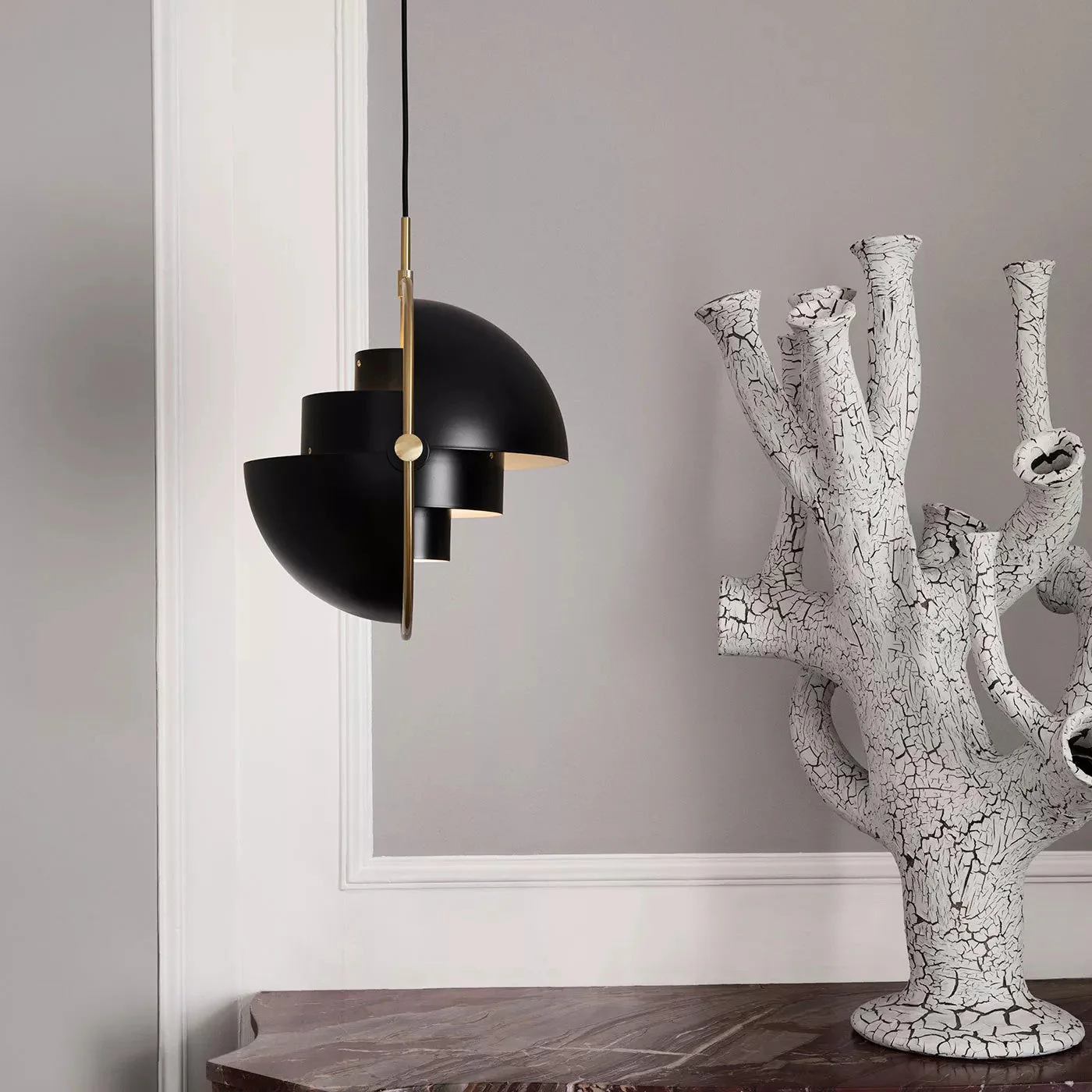 Lustra Pendant Lamp Deformed Ball Golden - Image 17