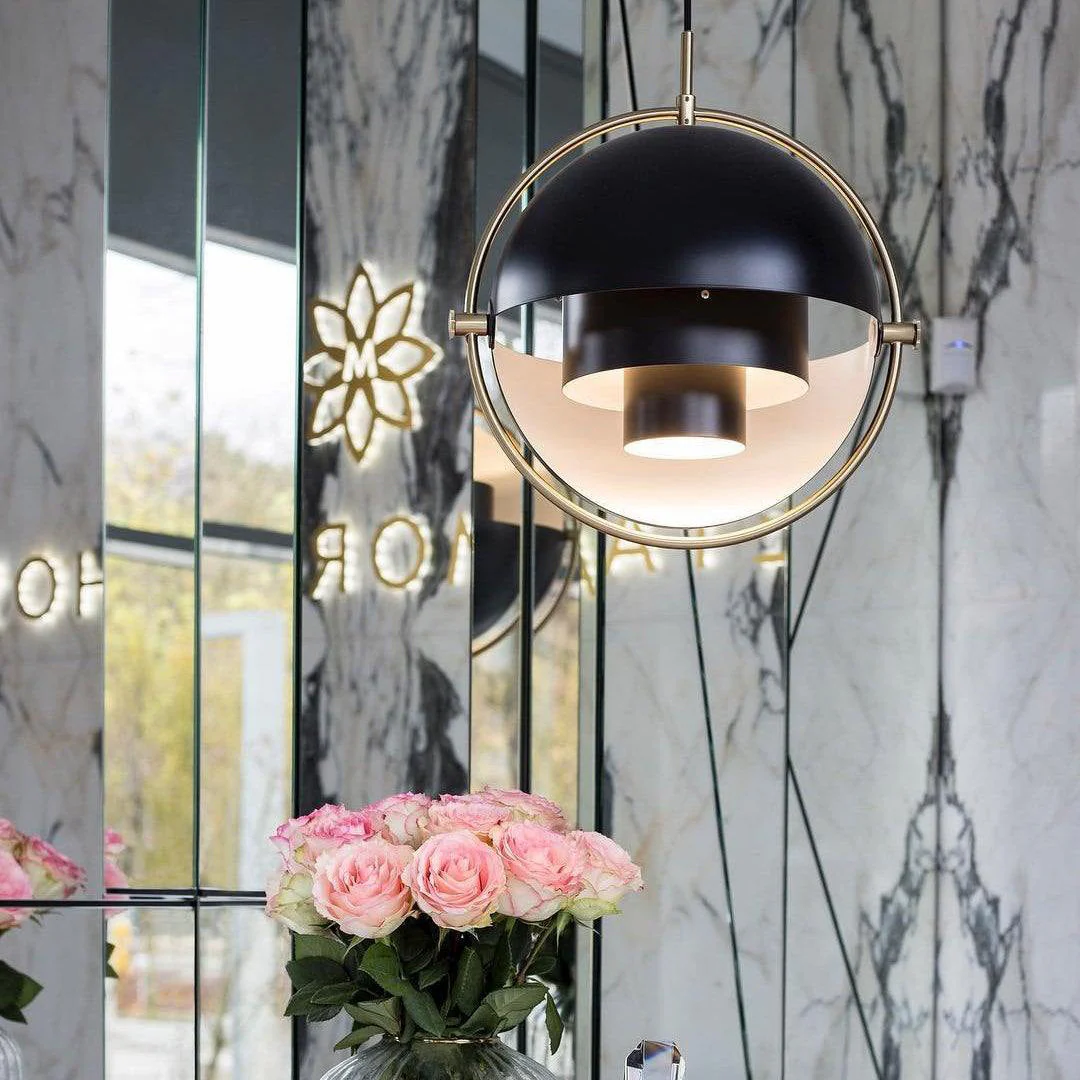 Lustra Pendant Lamp Deformed Ball Golden - Image 22