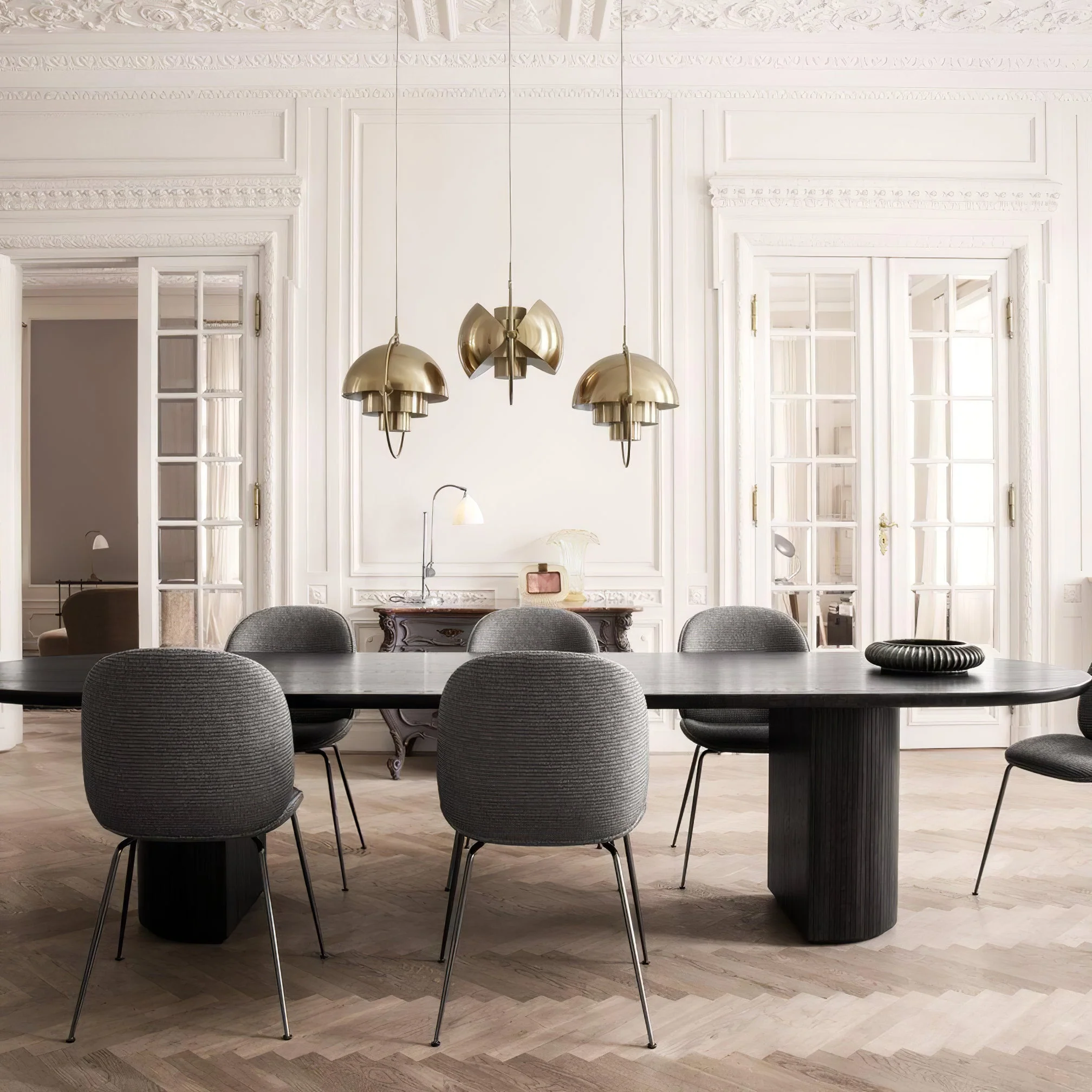Lustra Pendant Lamp Deformed Ball Golden - Image 56