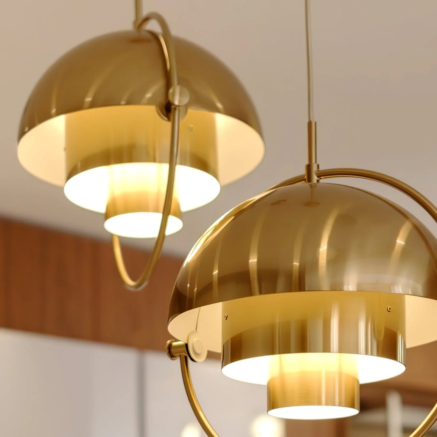 Lustra Pendant Lamp Deformed Ball Golden - Image 58
