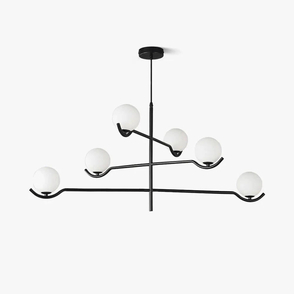 Lustra Pendant Lamp Frame Black Glass