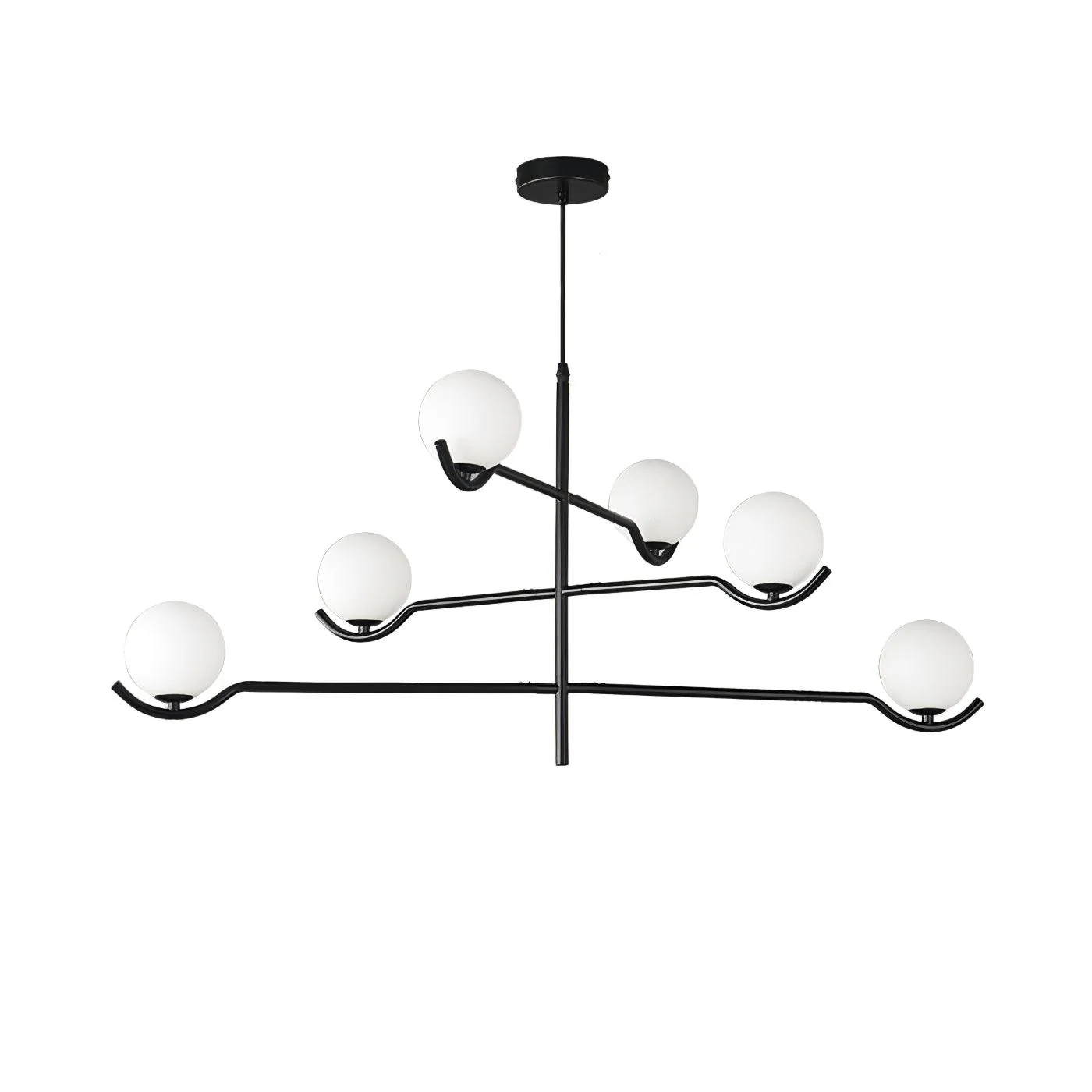 Lustra Pendant Lamp Frame Black Glass - Image 14