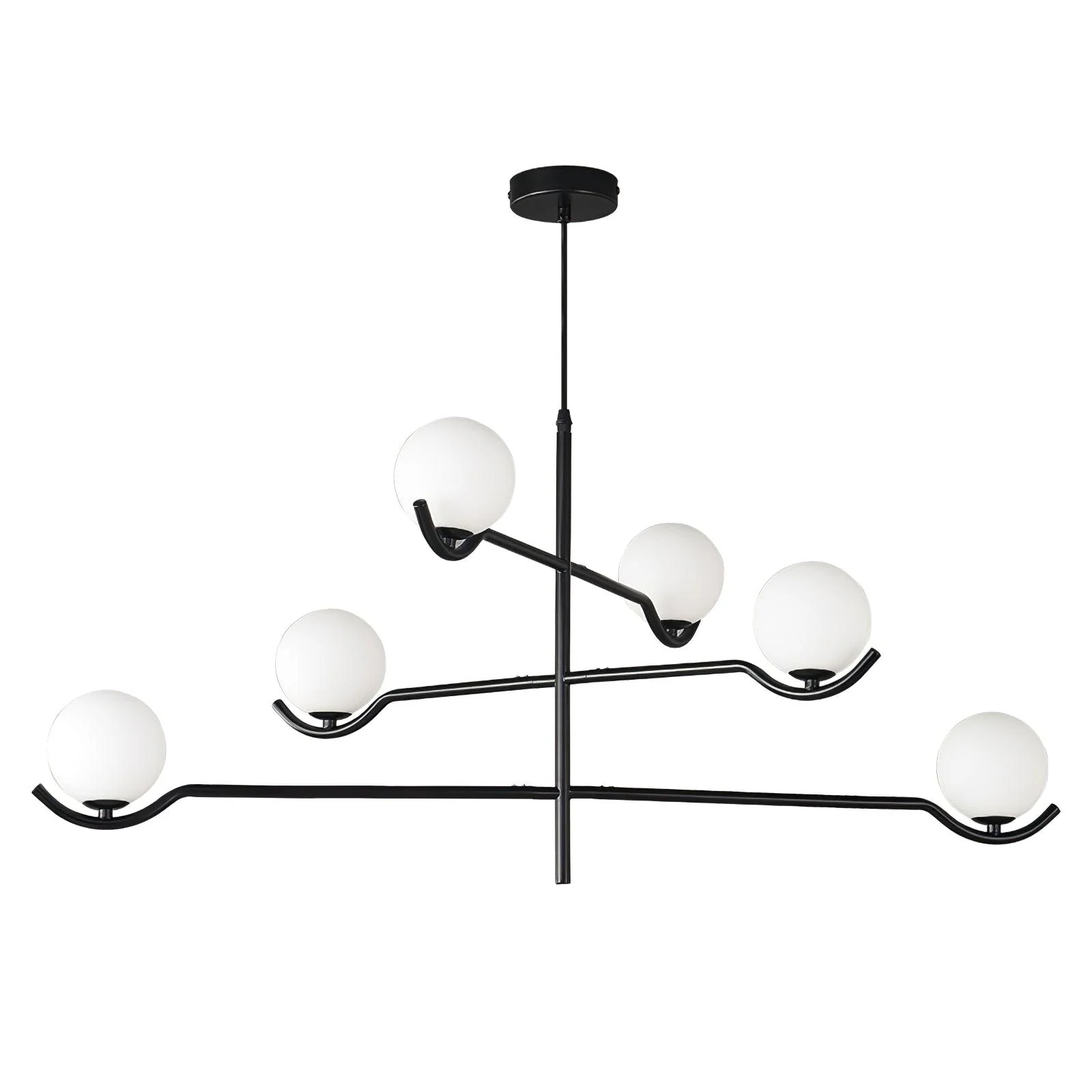Lustra Pendant Lamp Frame Black Glass - Image 15