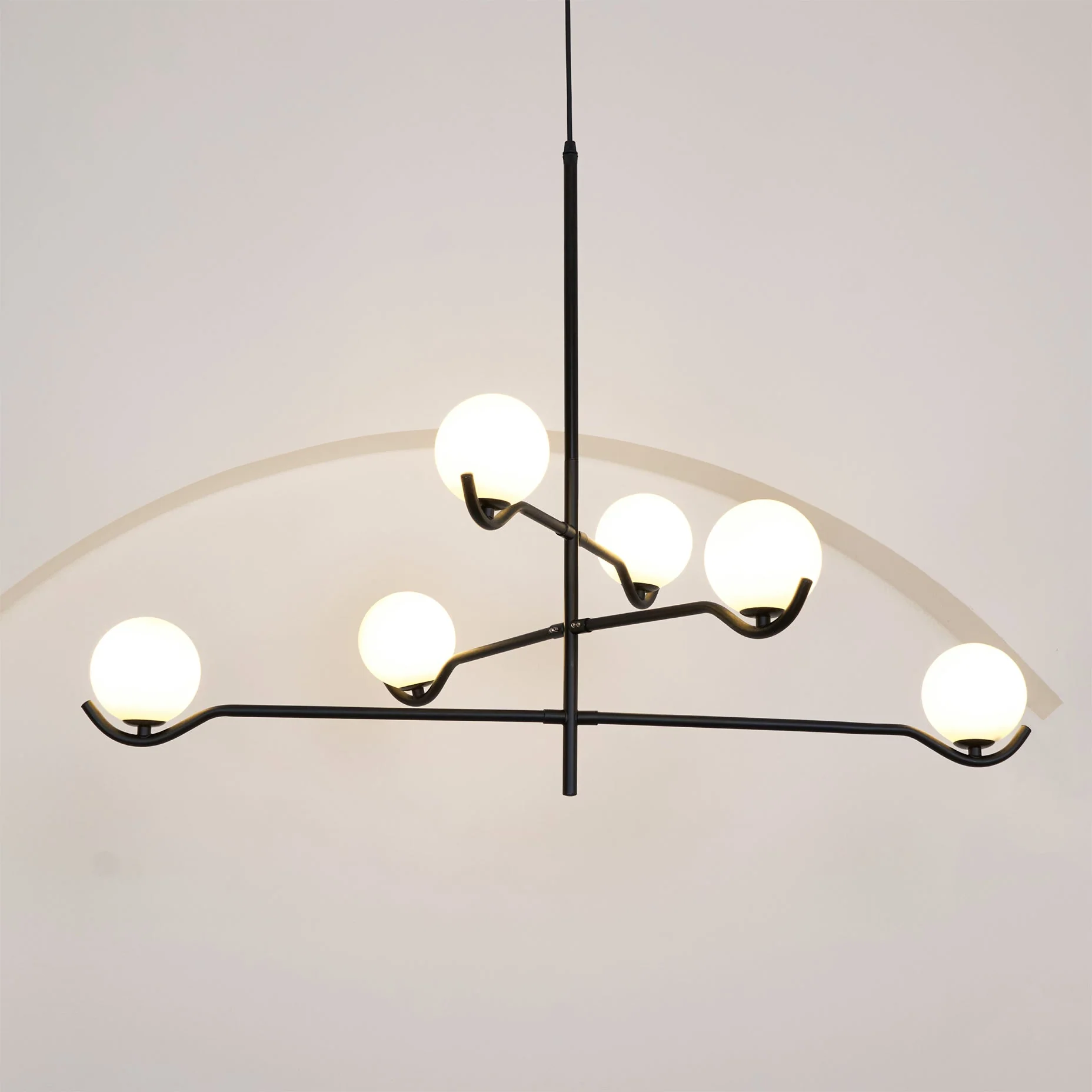 Lustra Pendant Lamp Frame Black Glass - Image 21