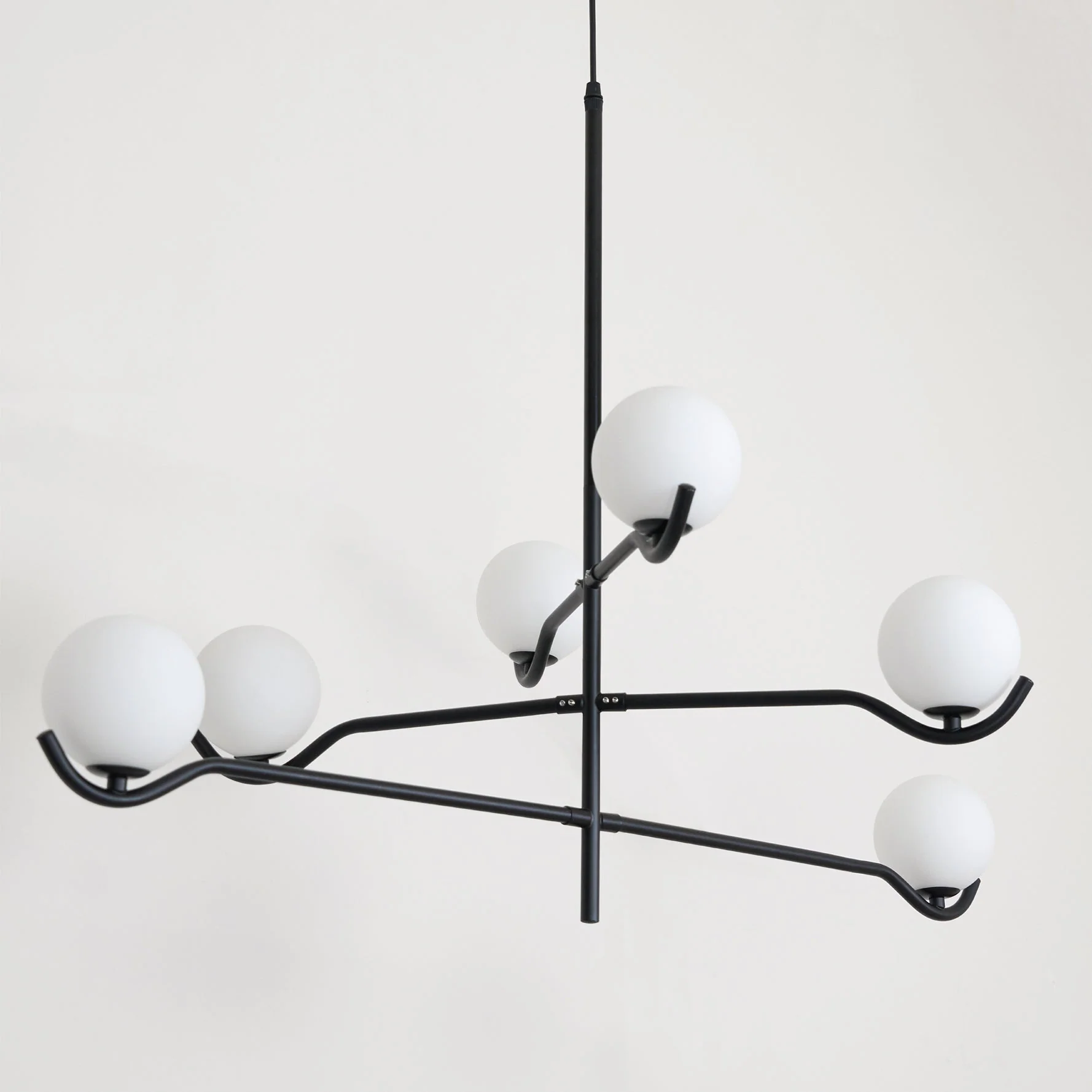 Lustra Pendant Lamp Frame Black Glass - Image 24