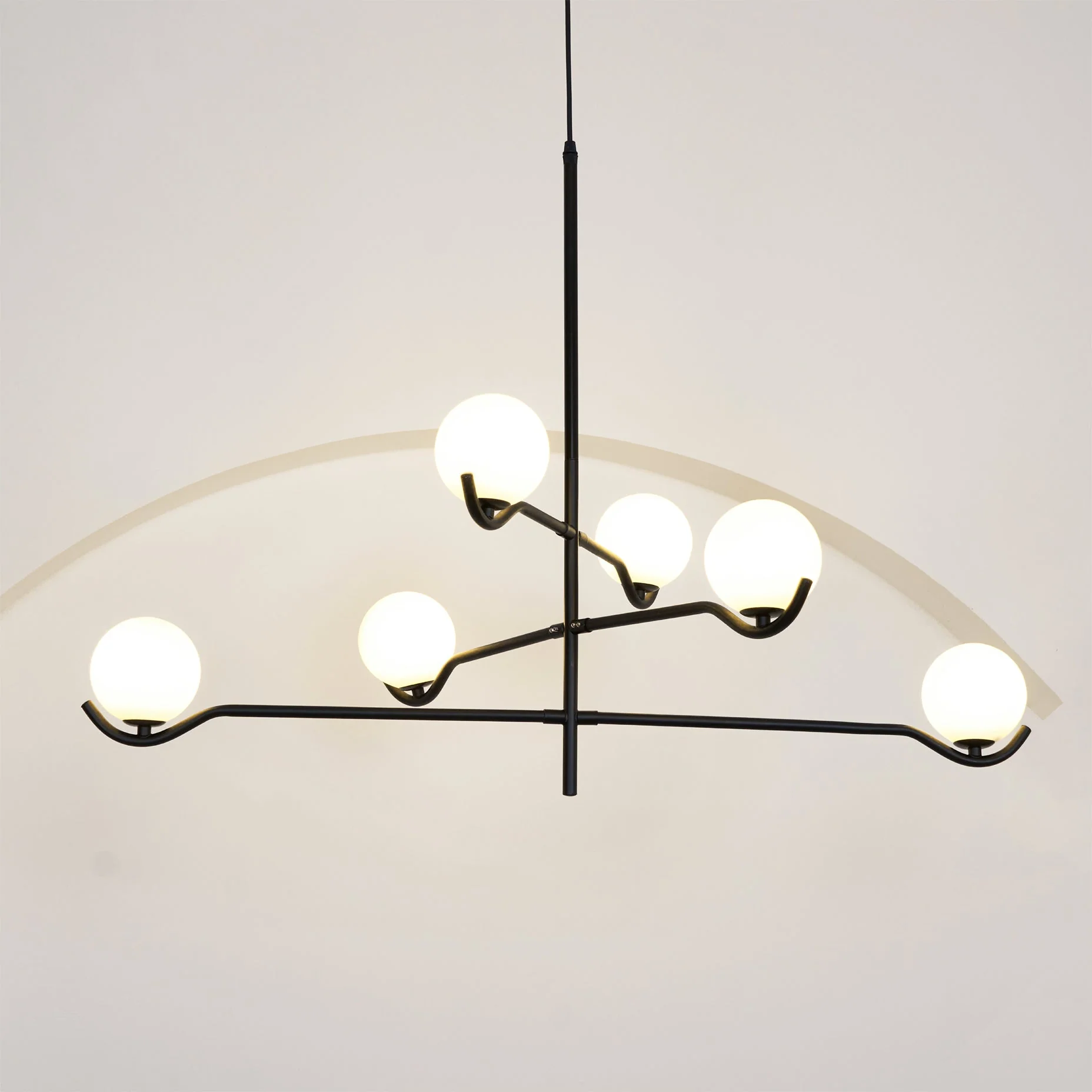 Lustra Pendant Lamp Frame Black Glass - Image 26