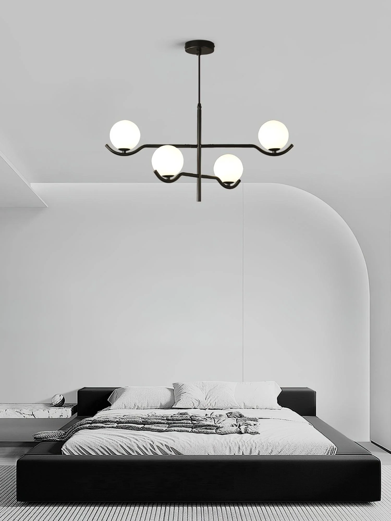 Lustra Pendant Lamp Frame Black Glass - Image 34