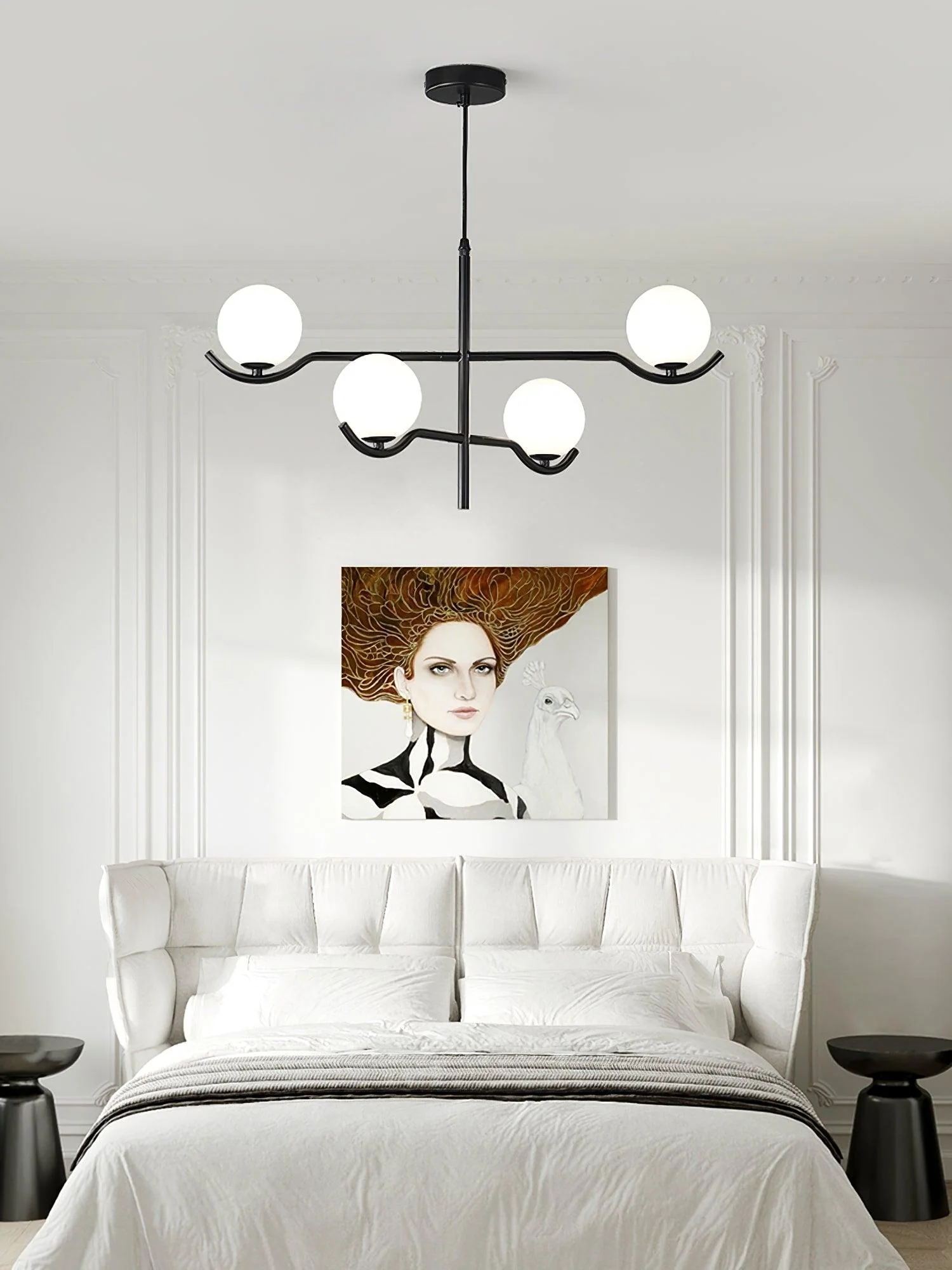 Lustra Pendant Lamp Frame Black Glass - Image 36